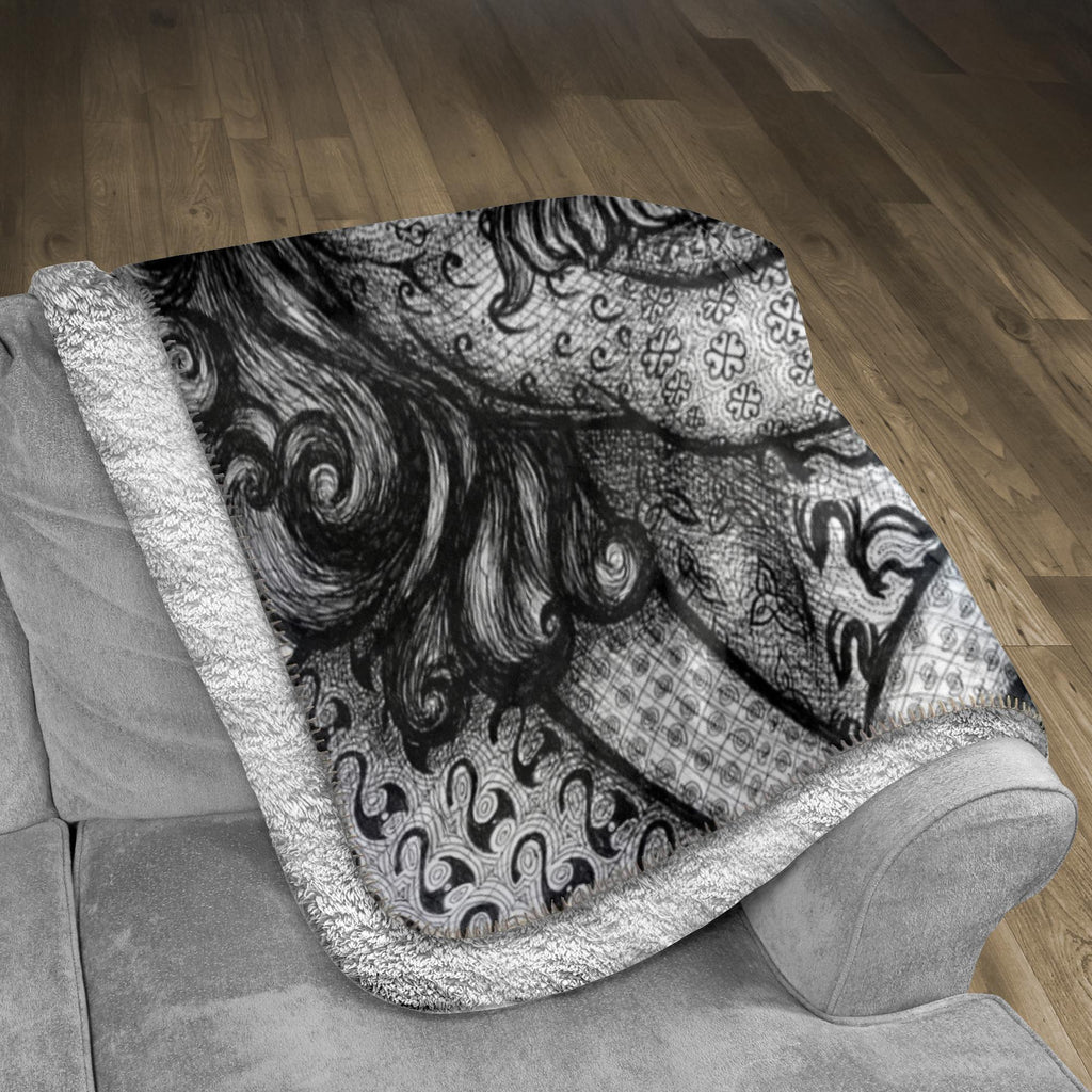 the-wisdom-keeper-of-self-assurance-black-white-fleece-sherpa-blanket – Wisdom Keepers