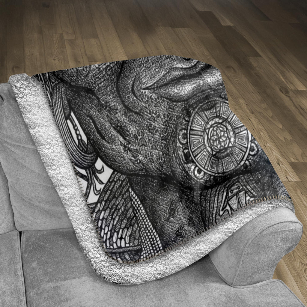 the-wisdom-keeper-of-resolve-black-white-fleece-sherpa-blanket – Wisdom Keepers