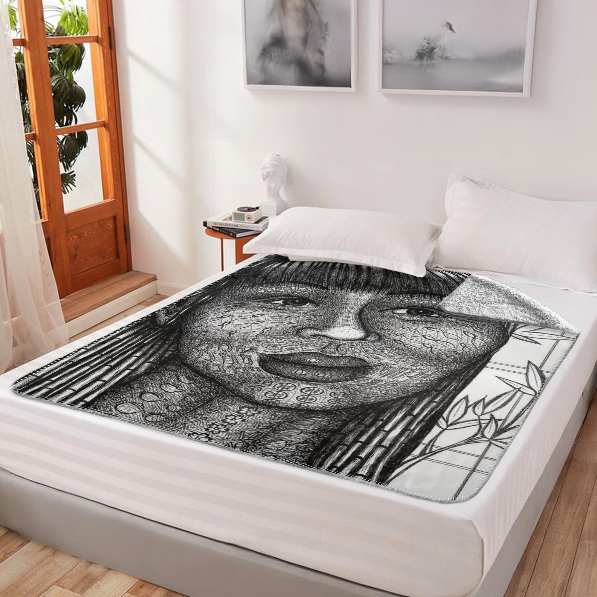 the-wisdom-keeper-of-naturalness-black-white-fleece-sherpa-blanket – Wisdom Keepers