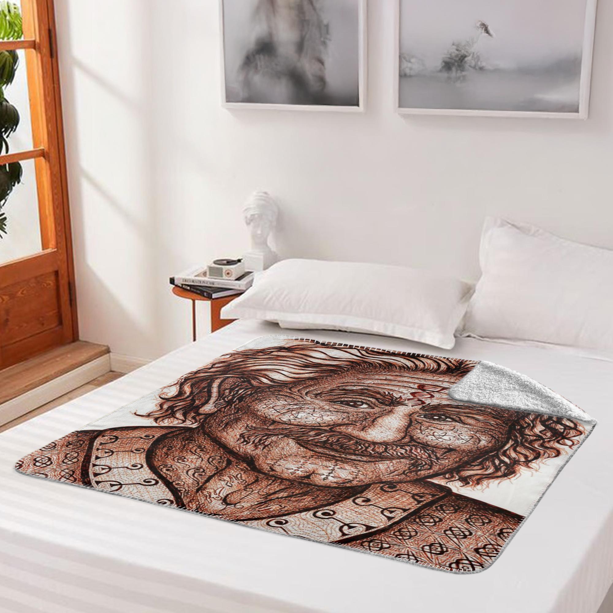 the-wisdom-keeper-of-invention-brown-white-fleece-sherpa-blanket – Wisdom Keepers