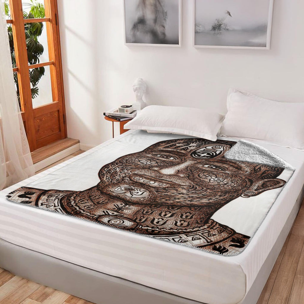 the-wisdom-keeper-of-humanity-brown-white-fleece-sherpa-blanket – Wisdom Keepers