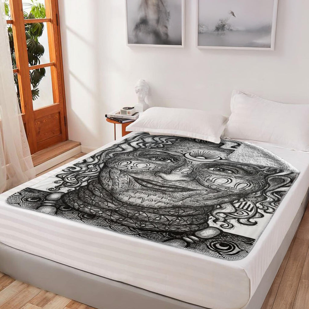 the-wisdom-keeper-of-intuition-black-white-fleece-sherpa-blanket – Wisdom Keepers