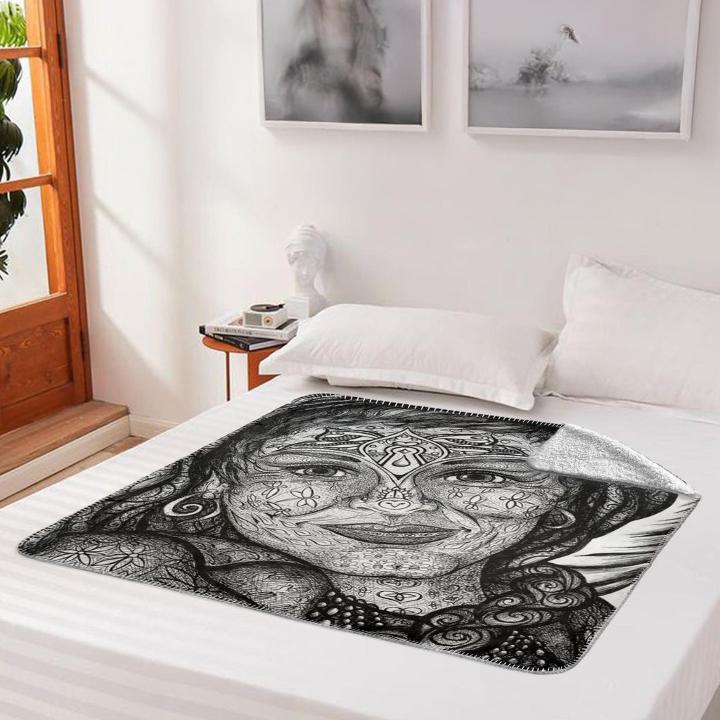 the-wisdom-keeper-of-peaceful-revolution-black-white-fleece-sherpa-blanket – Wisdom Keepers