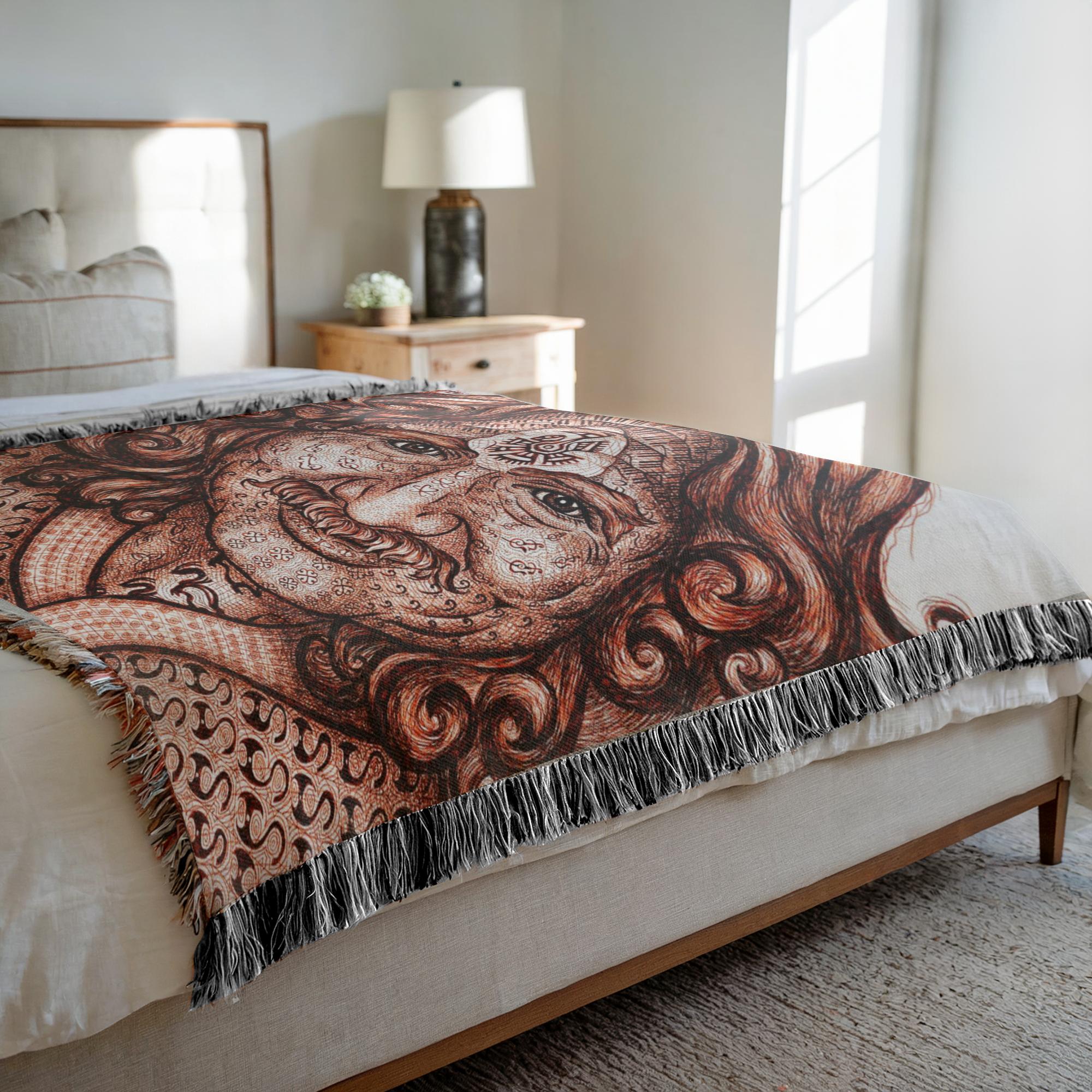 the-wisdom-keeper-of-self-assurance-brown-white-woven-blanket – Wisdom Keepers