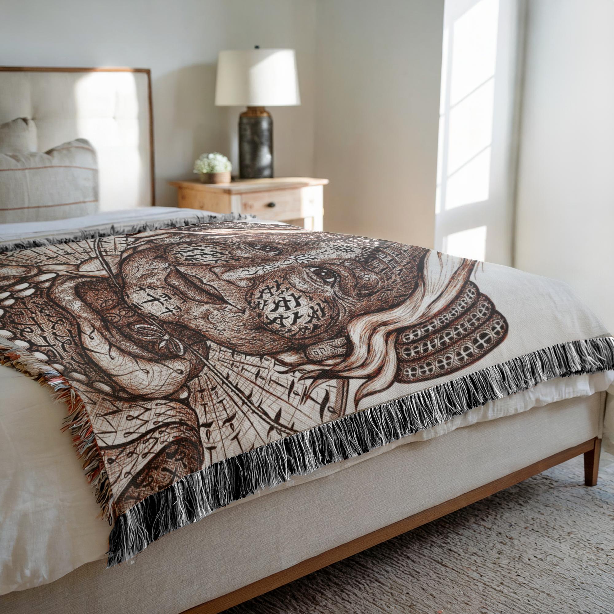 the-wisdom-keeper-of-inspiration-brown-white-woven-blanket – Wisdom Keepers