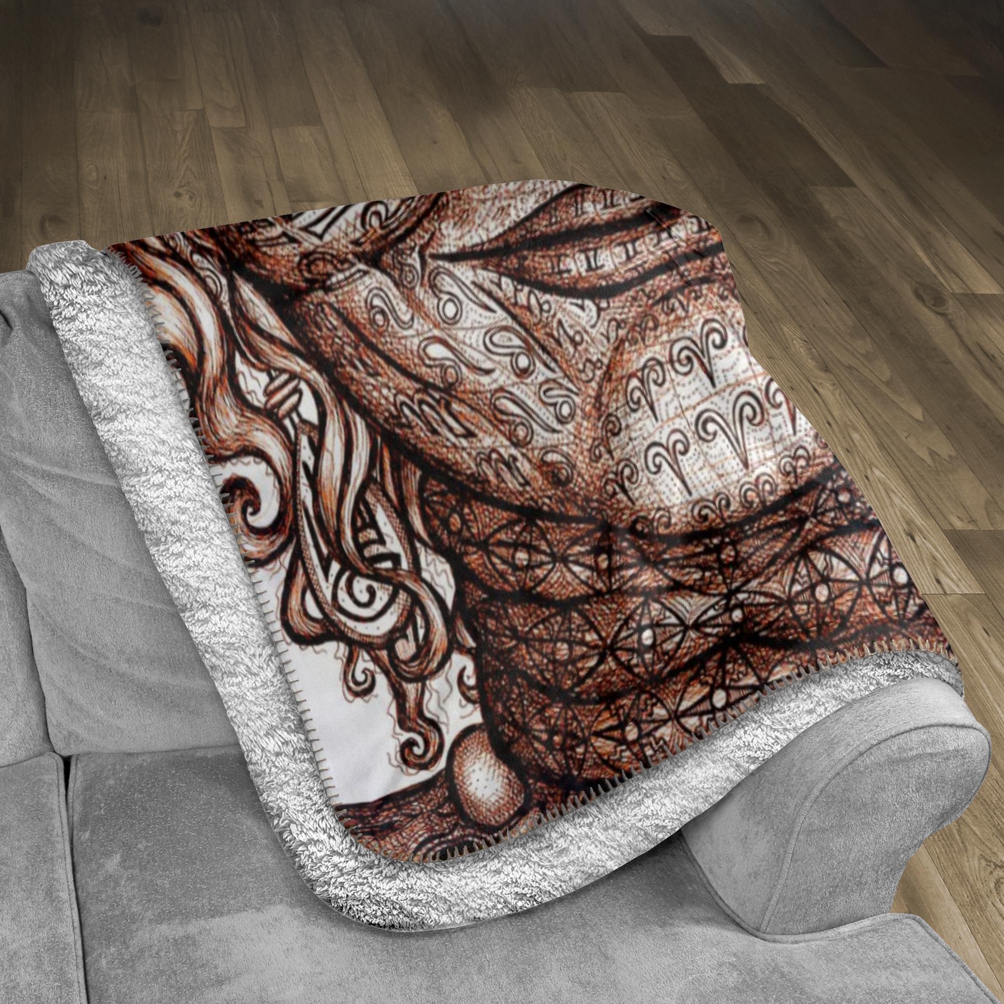 the-wisdom-keeper-of-intuition-brown-white-fleece-sherpa-blanket – Wisdom Keepers