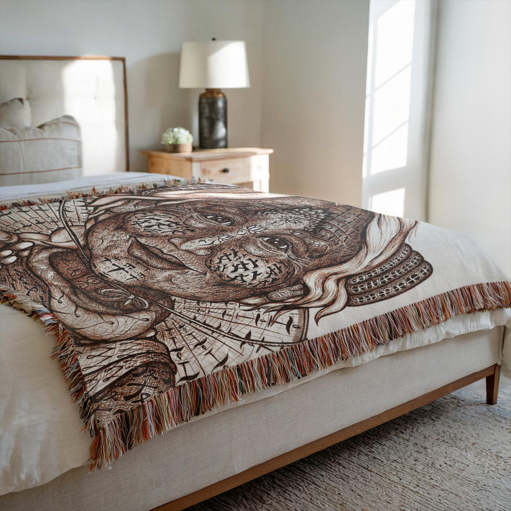 the-wisdom-keeper-of-inspiration-brown-white-woven-blanket – Wisdom Keepers