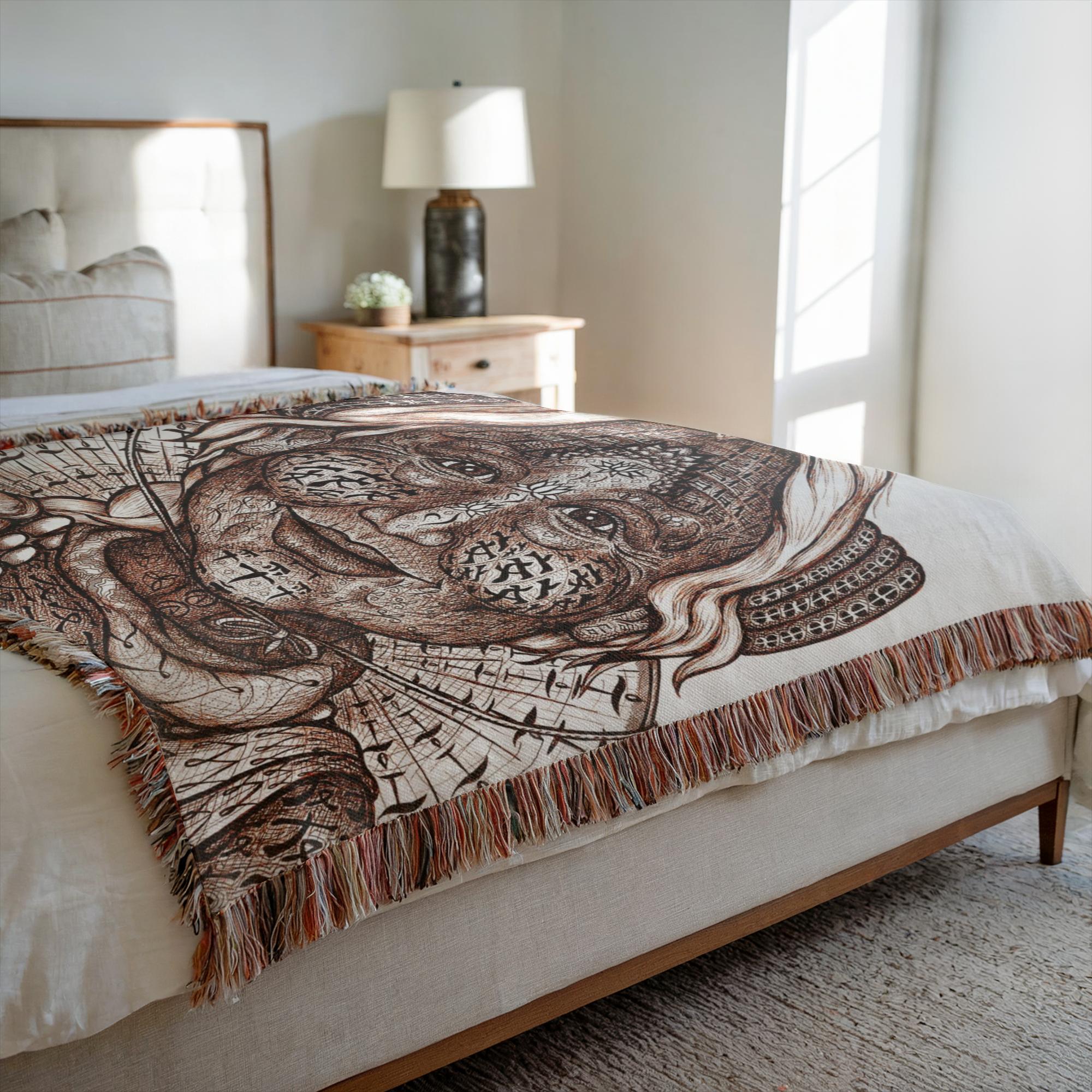 the-wisdom-keeper-of-inspiration-brown-white-woven-blanket – Wisdom Keepers