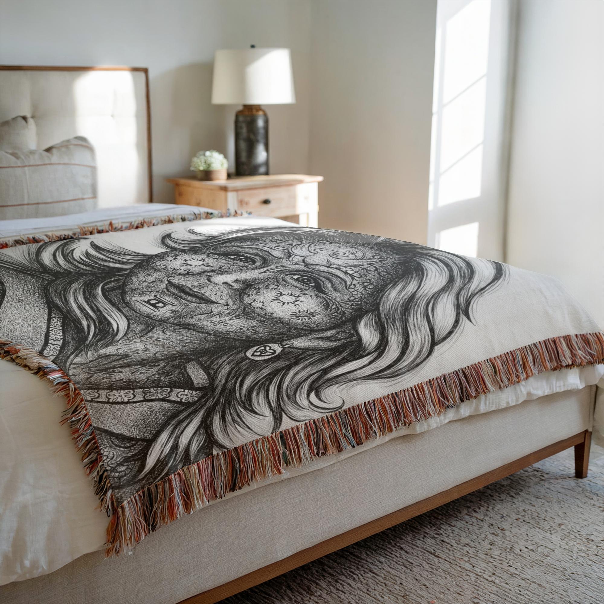 the-wisdom-keeper-of-commitment-devotion-black-white-woven-blanket – Wisdom Keepers