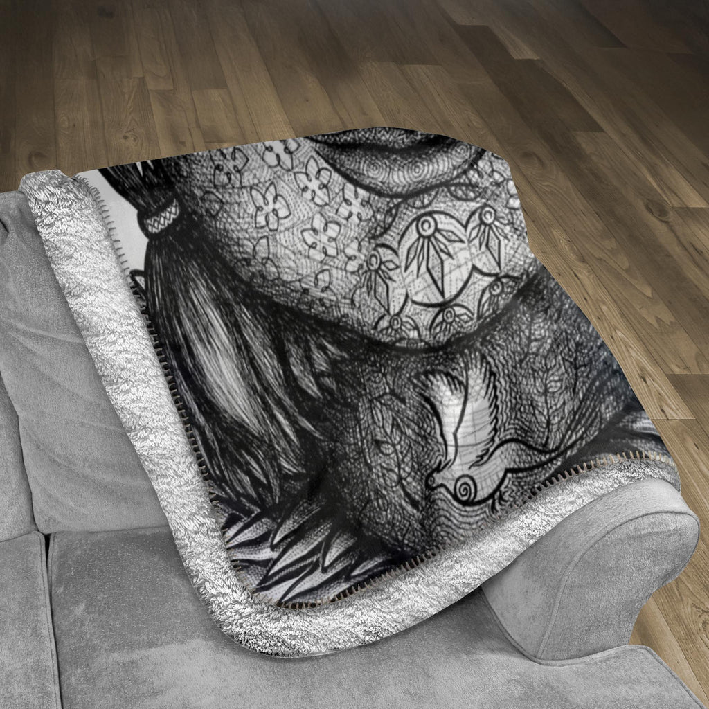 the-wisdom-keeper-of-idealism-black-white-fleece-sherpa-blanket – Wisdom Keepers