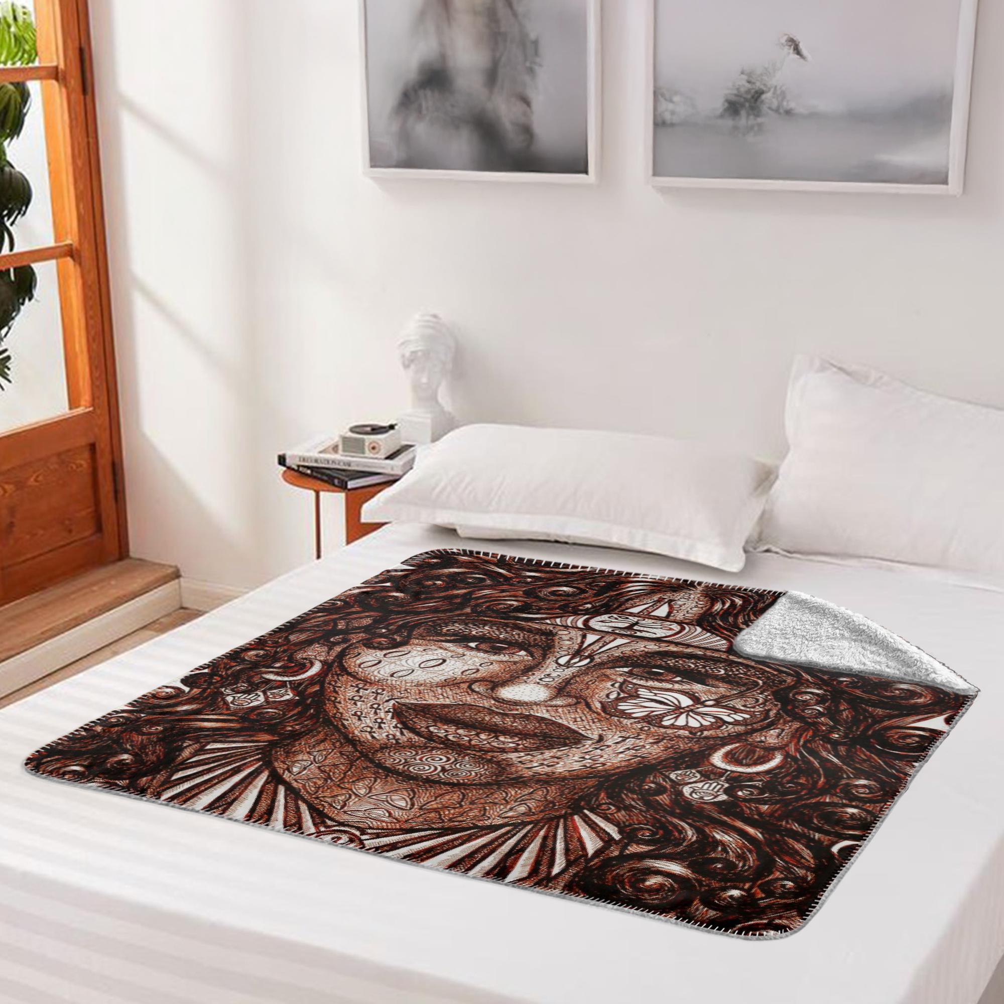 the-wisdom-keeper-of-determination-brown-white-fleece-sherpa-blanket – Wisdom Keepers