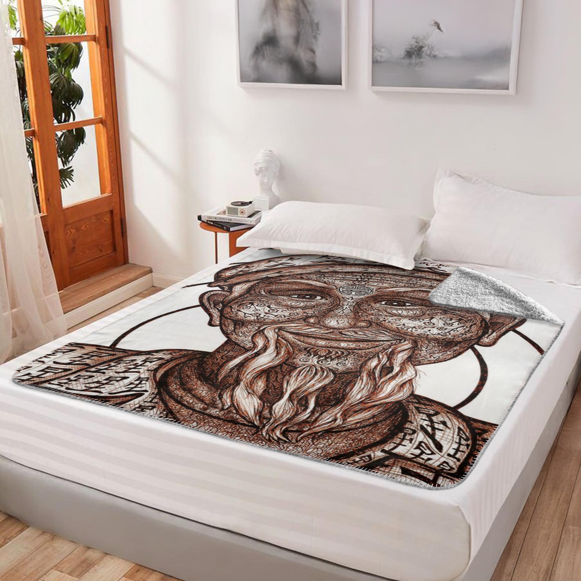 the-wisdom-keeper-of-patience-brown-white-fleece-sherpa-blanket – Wisdom Keepers