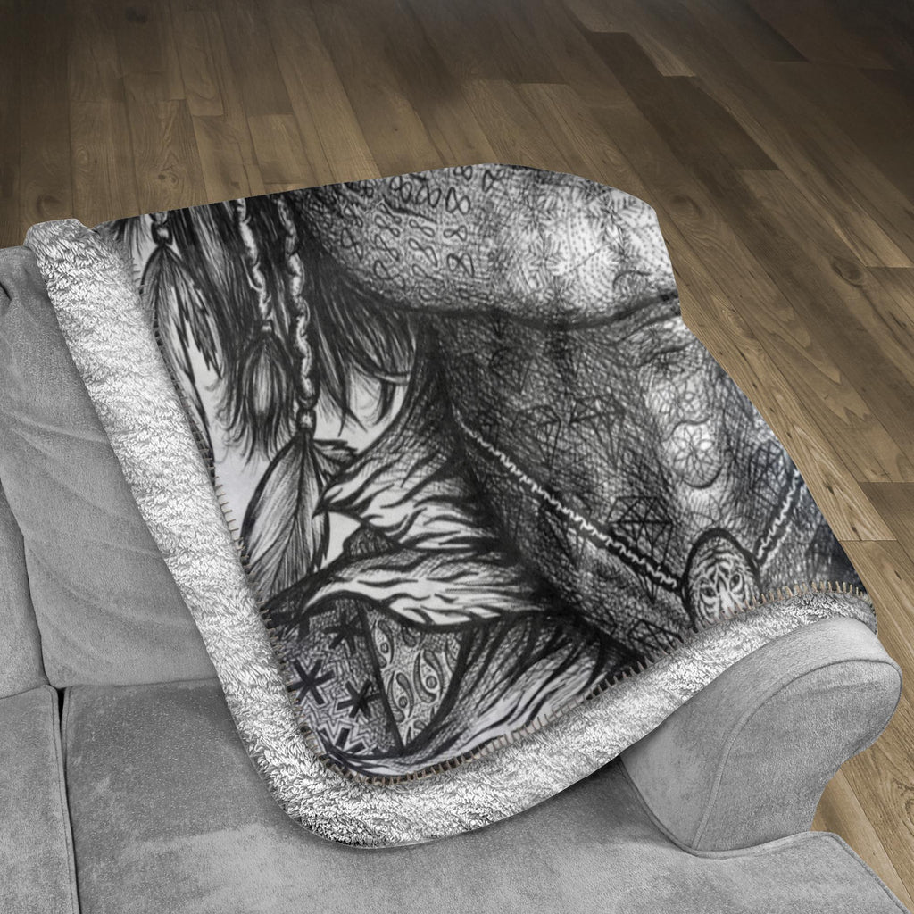 the-wisdom-keeper-of-integrity-black-white-fleece-sherpa-blanket – Wisdom Keepers