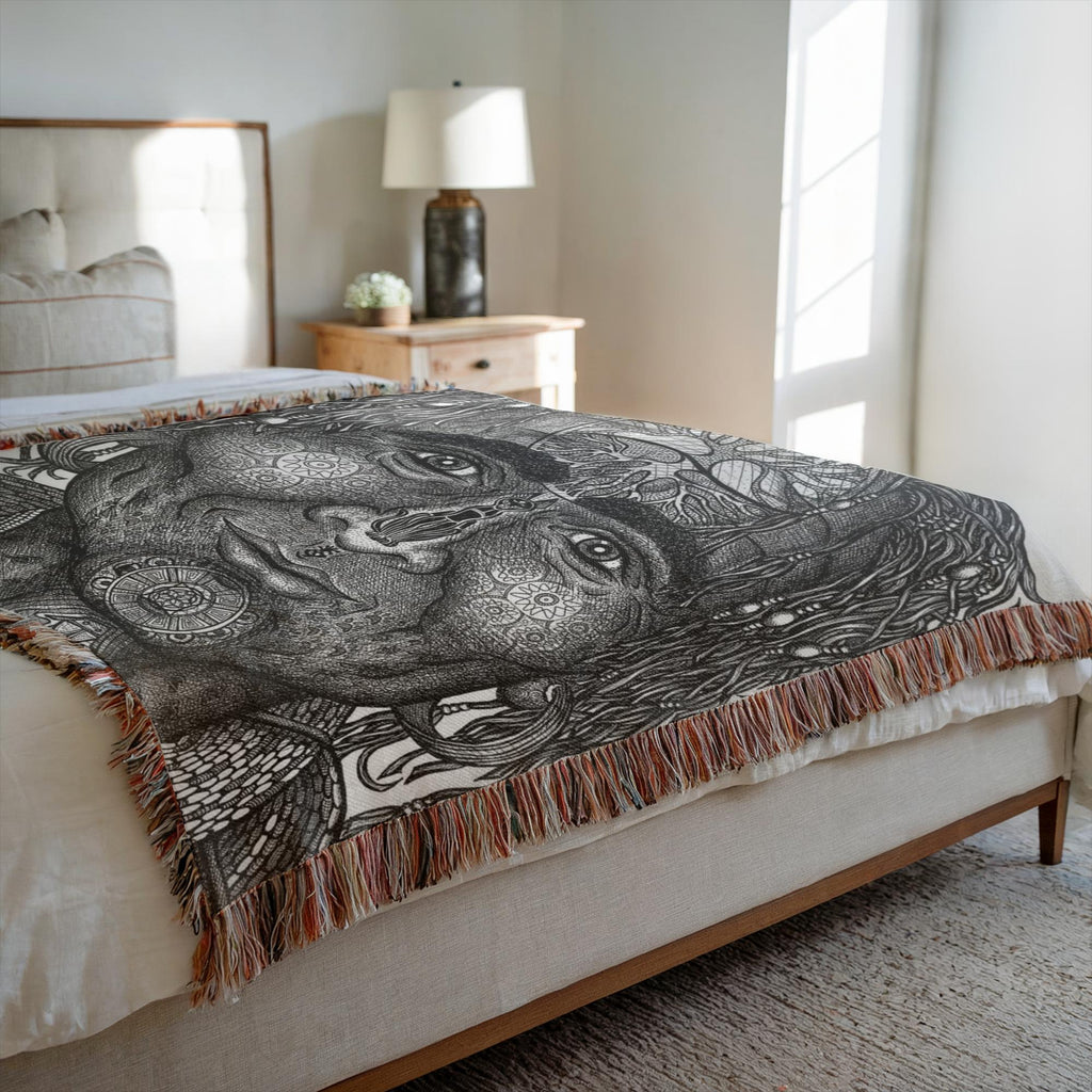 the-wisdom-keeper-of-resolve-black-white-woven-blanket – Wisdom Keepers