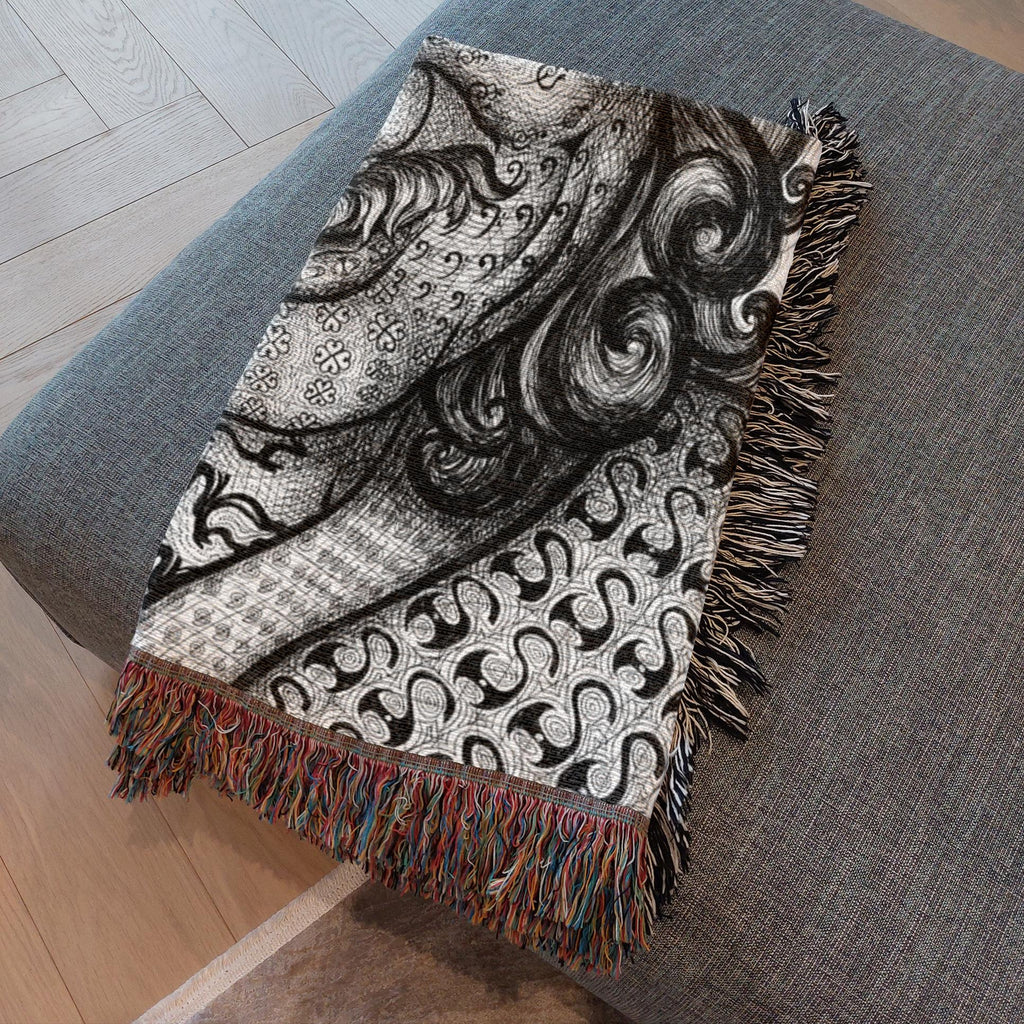 the-wisdom-keeper-of-self-assurance-black-white-woven-blanket – Wisdom Keepers