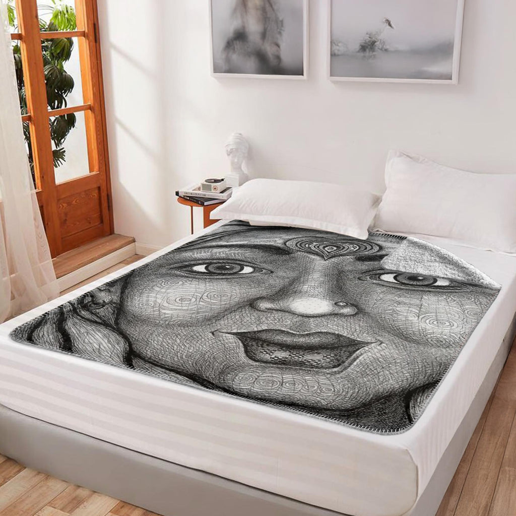 the-wisdom-keeper-of-graciousness-black-white-fleece-sherpa-blanket – Wisdom Keepers