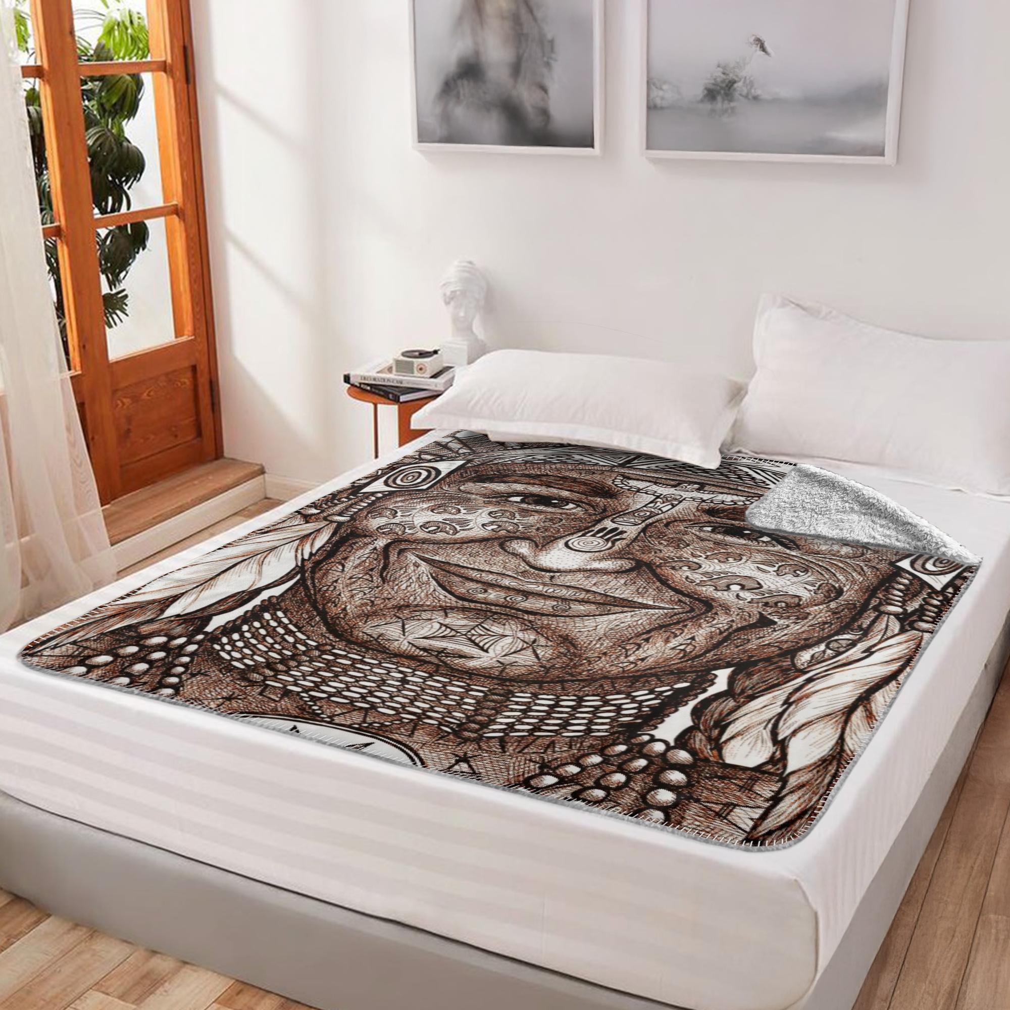 the-wisdom-keeper-of-leadership-brown-white-fleece-sherpa-blanket – Wisdom Keepers