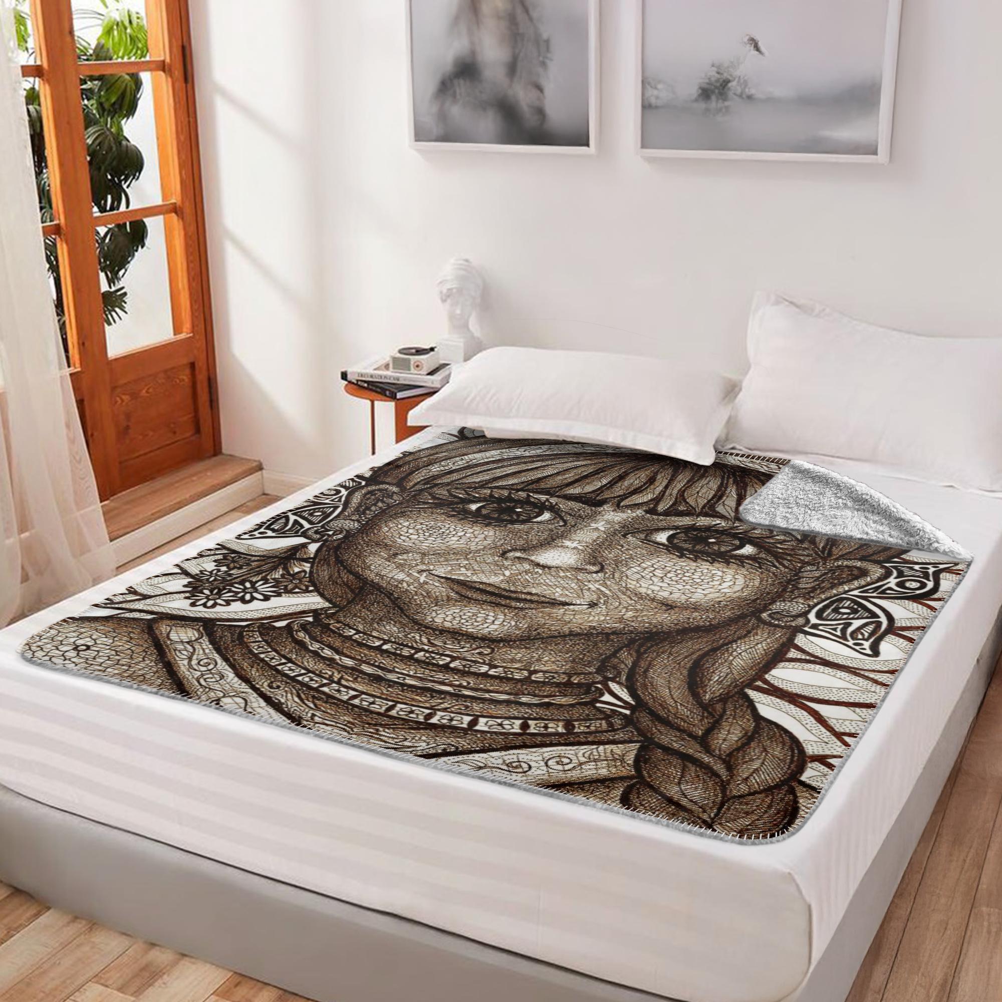 the-wisdom-keeper-of-innovation-innocence-brown-white-fleece-sherpa-blanket – Wisdom Keepers