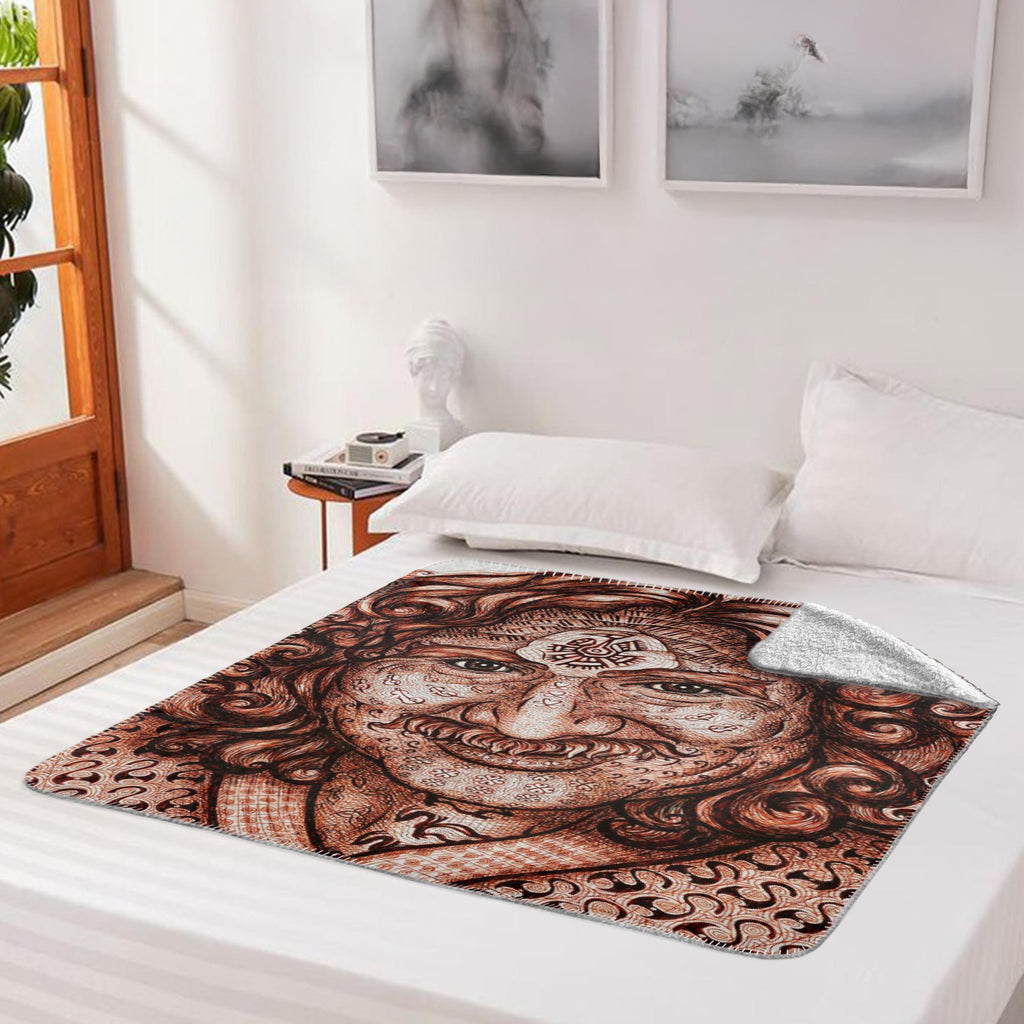 the-wisdom-keeper-of-self-assurance-brown-white-fleece-sherpa-blanket – Wisdom Keepers
