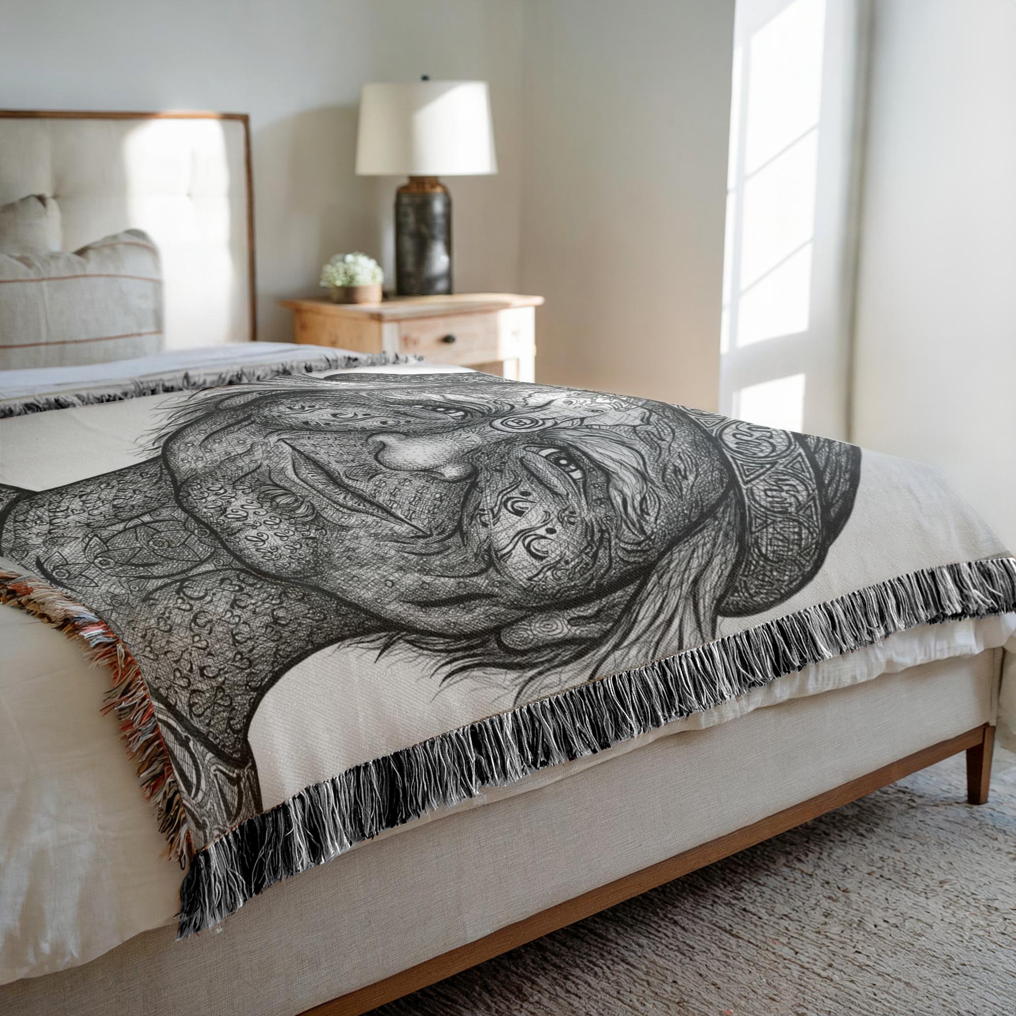 the-wisdom-keeper-of-inquiry-truth-black-white-woven-blanket – Wisdom Keepers