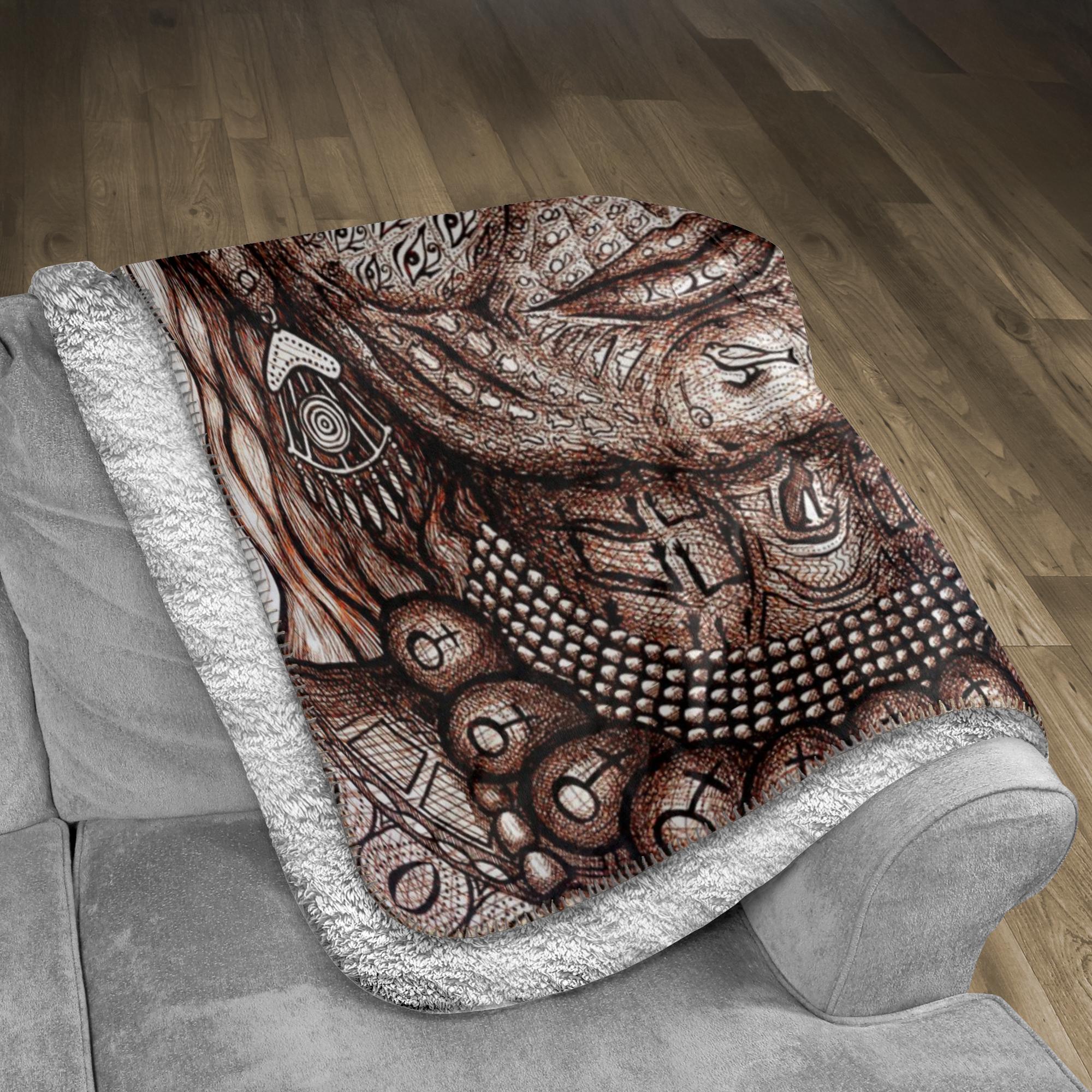 the-wisdom-keeper-of-anticipation-emanation-brown-white-fleece-sherpa-blanket – Wisdom Keepers