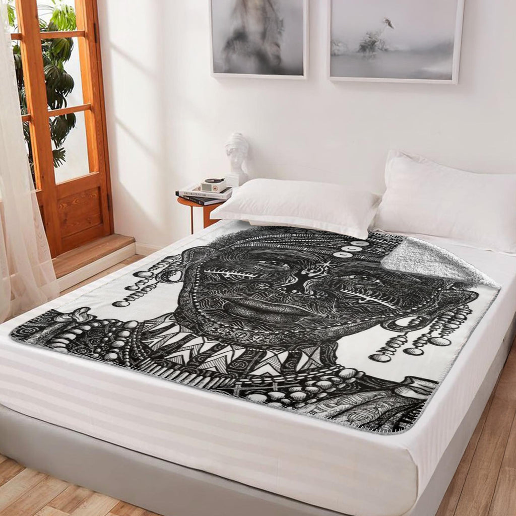 the-wisdom-keeper-of-perseverance-black-white-fleece-sherpa-blanket – Wisdom Keepers