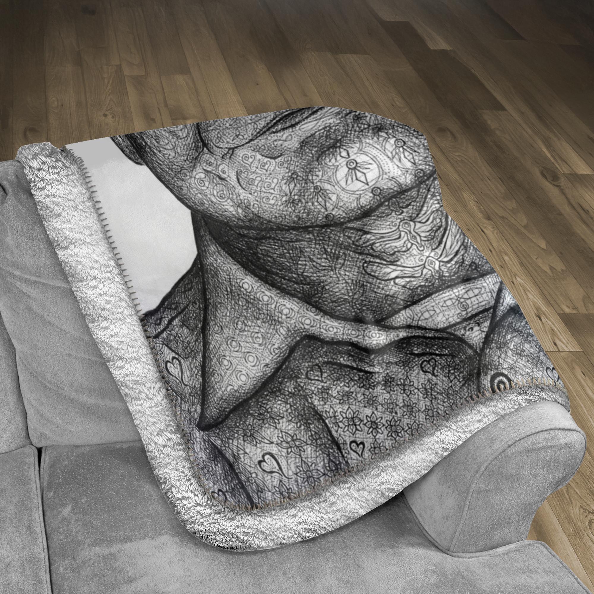 the-wisdom-keeper-of-lightness-black-white-fleece-sherpa-blanket – Wisdom Keepers