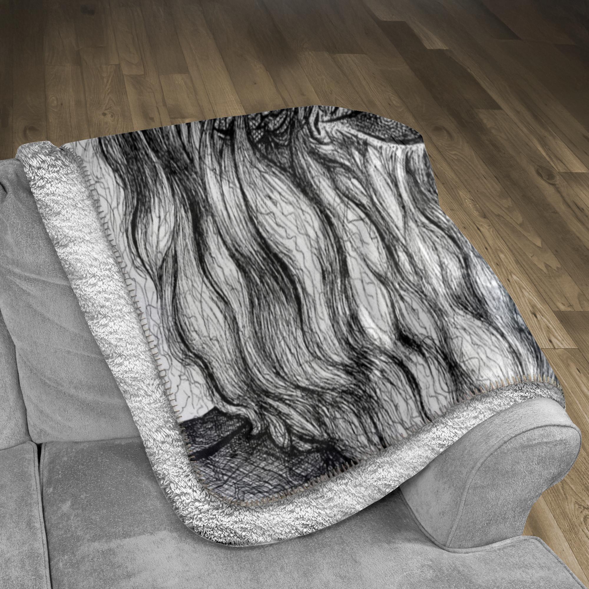 the-wisdom-keeper-of-acceptance-black-white-fleece-sherpa-blanket – Wisdom Keepers