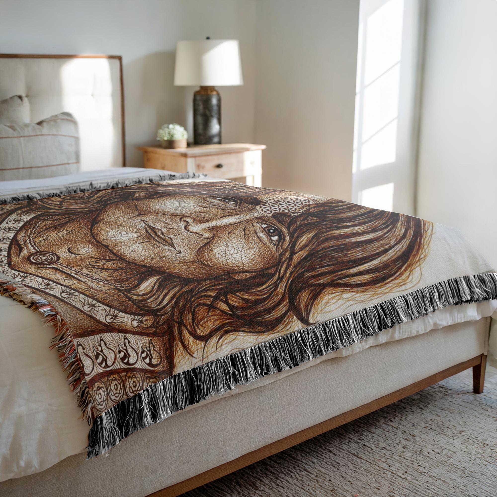 the-wisdom-keeper-of-equilibrium-harmony-brown-white-woven-blanket – Wisdom Keepers