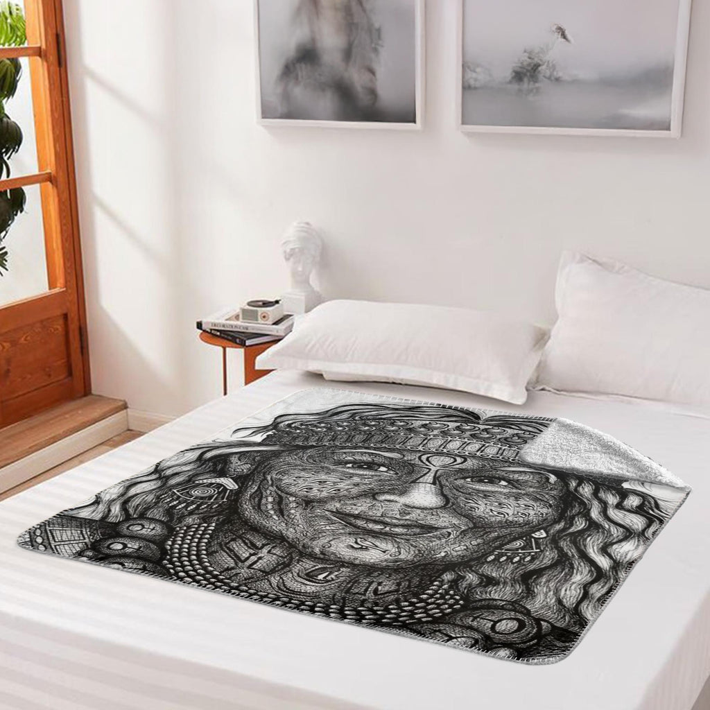 the-wisdom-keeper-of-anticipation-emanation-black-white-fleece-sherpa-blanket – Wisdom Keepers