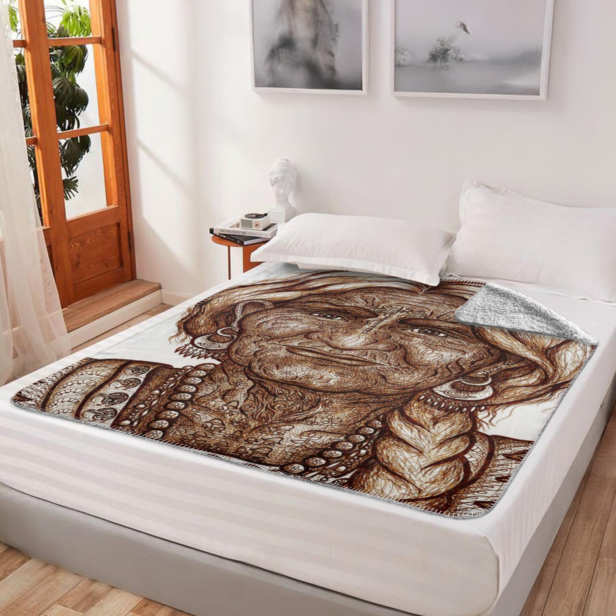 WK7_Brown_White_Fleece_Sherpa_Blanket-60x80