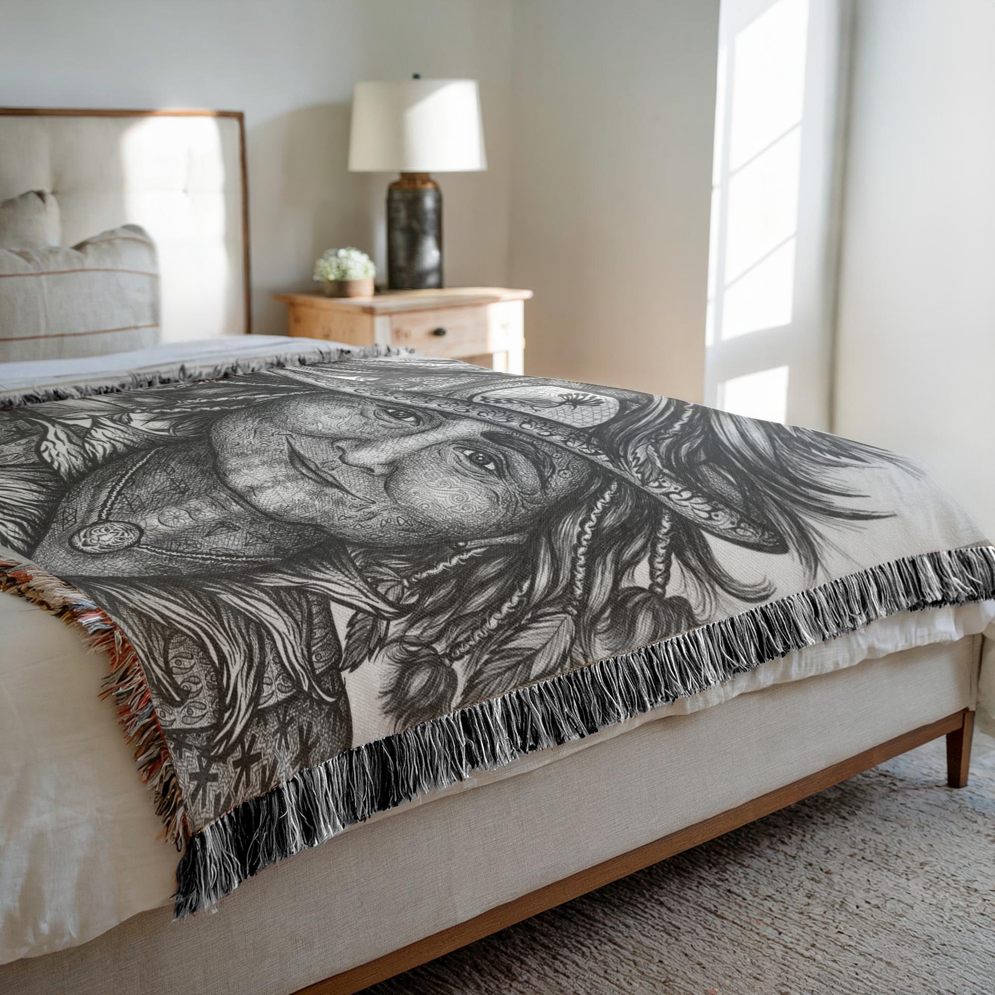 the-wisdom-keeper-of-integrity-black-white-woven-blanket – Wisdom Keepers