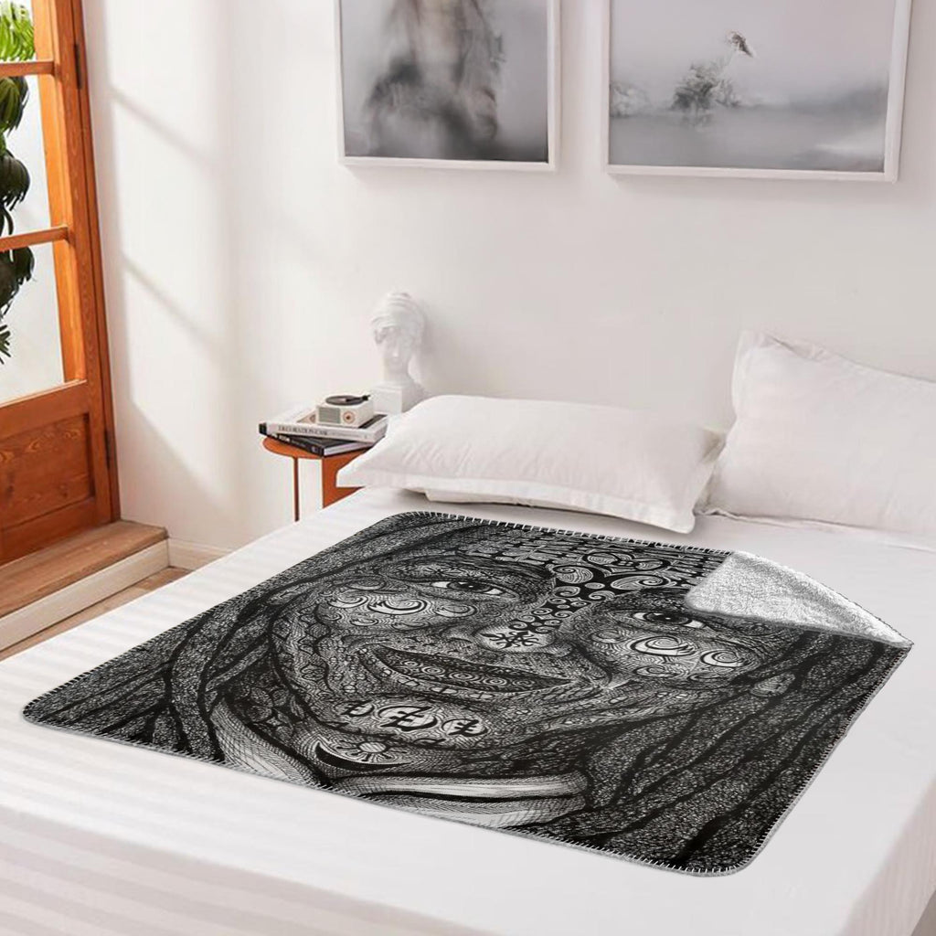 the-wisdom-keeper-of-dynamism-black-white-fleece-sherpa-blanket – Wisdom Keepers