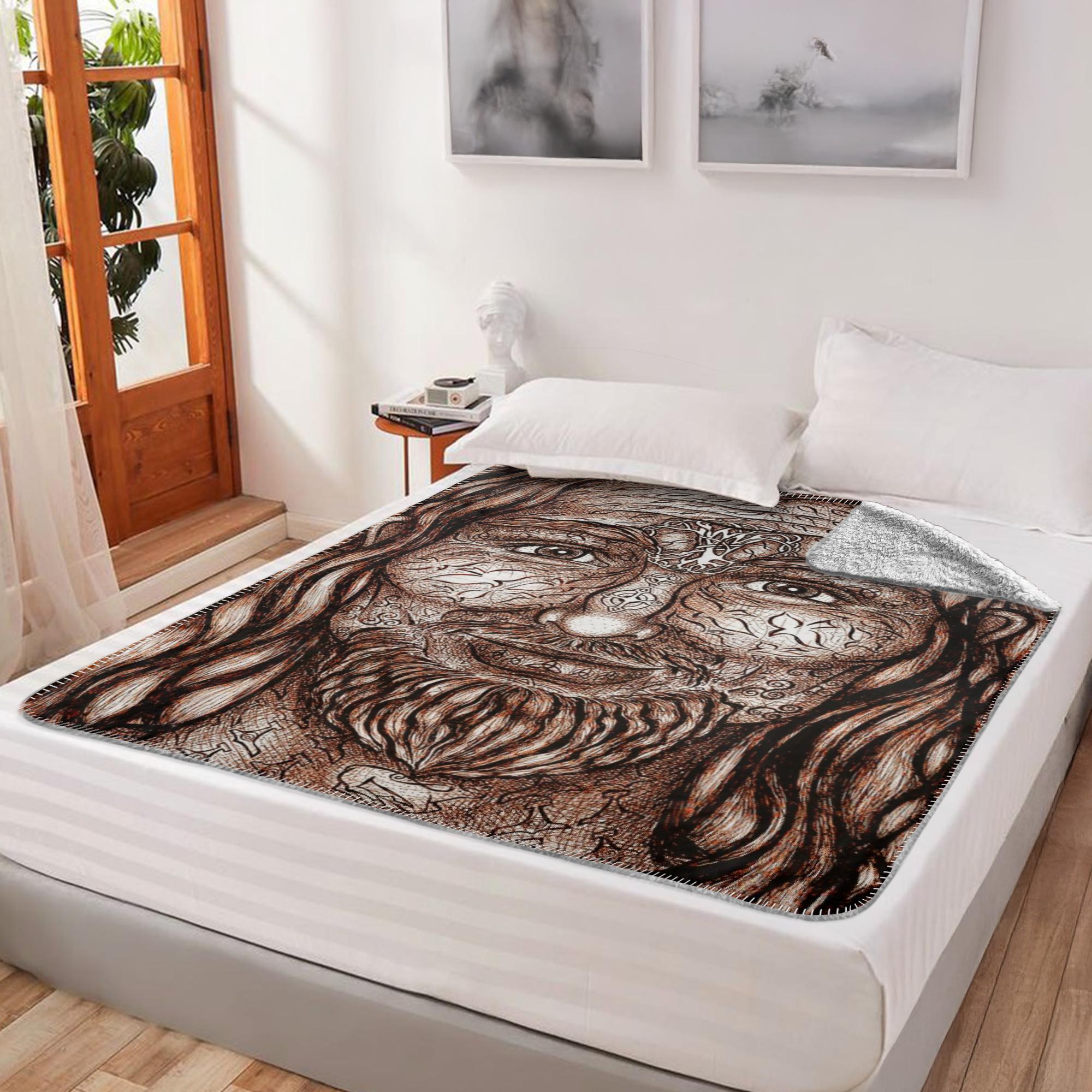 the-wisdom-keeper-of-authority-brown-white-fleece-sherpa-blanket – Wisdom Keepers