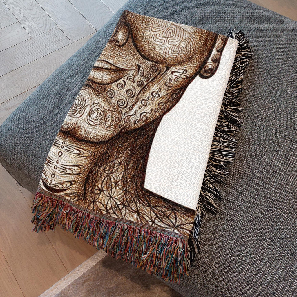 the-wisdom-keeper-of-non-attachment-celebration-brown-white-woven-blanket – Wisdom Keepers