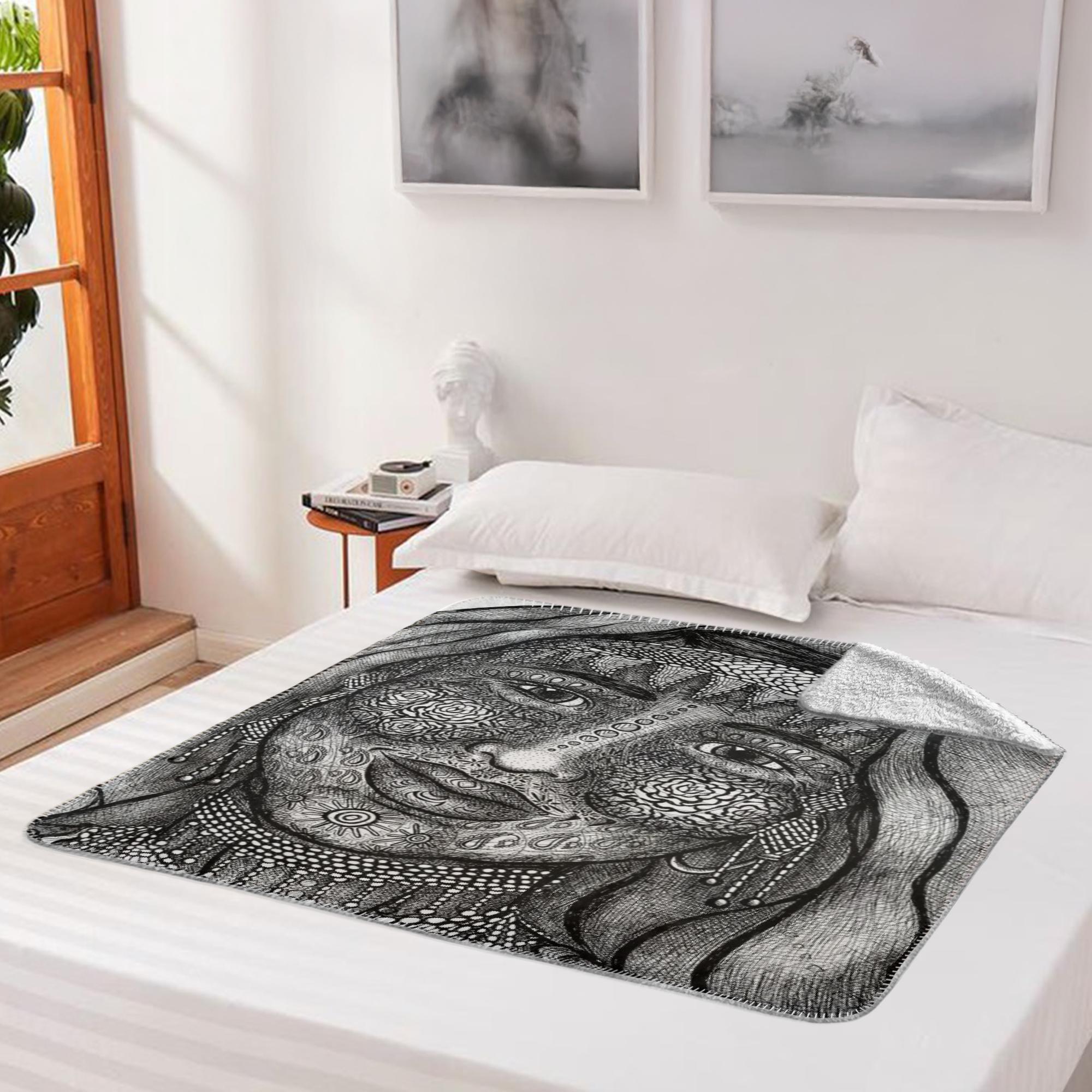 the-wisdom-keeper-of-empathy-black-white-fleece-sherpa-blanket – Wisdom Keepers