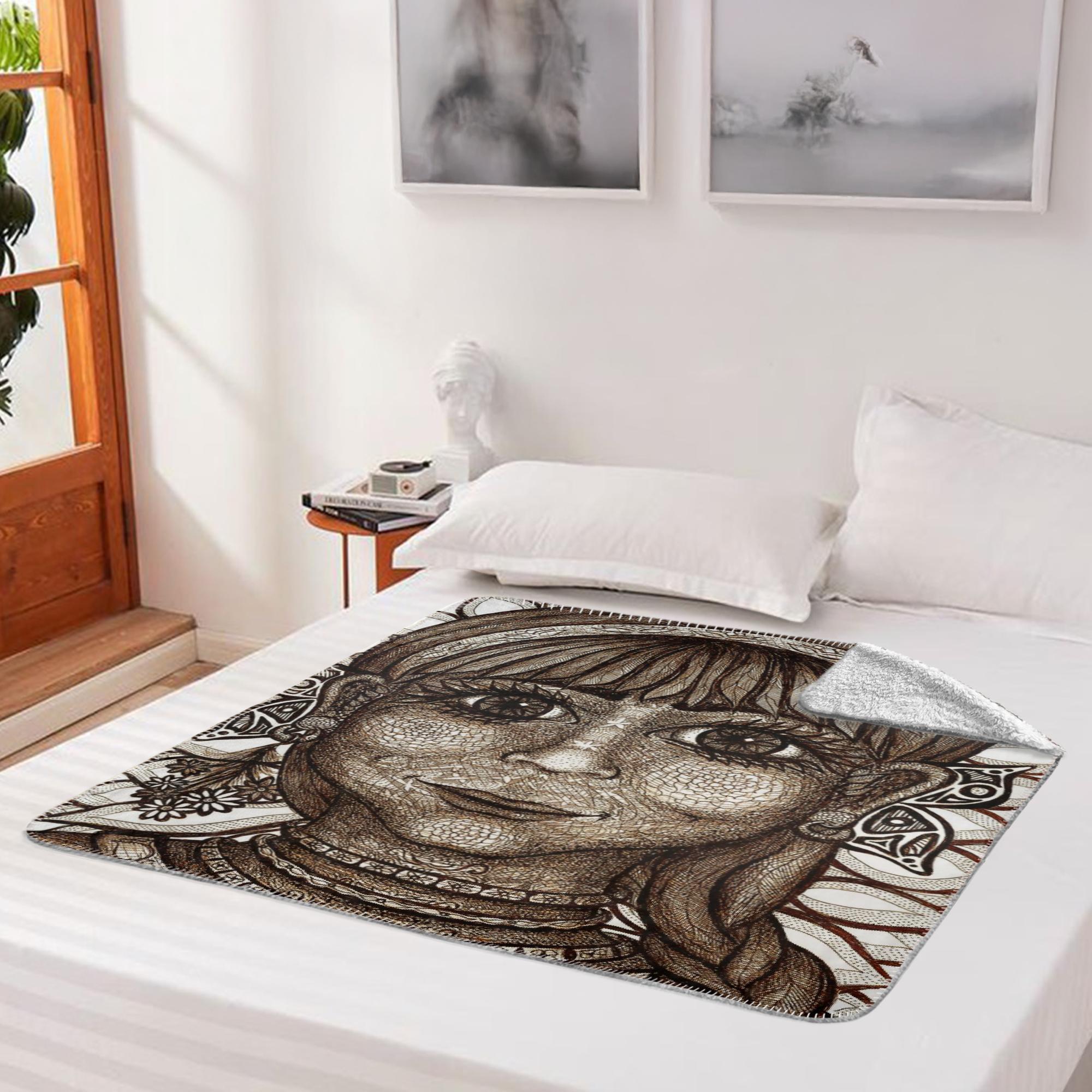 the-wisdom-keeper-of-innovation-innocence-brown-white-fleece-sherpa-blanket – Wisdom Keepers