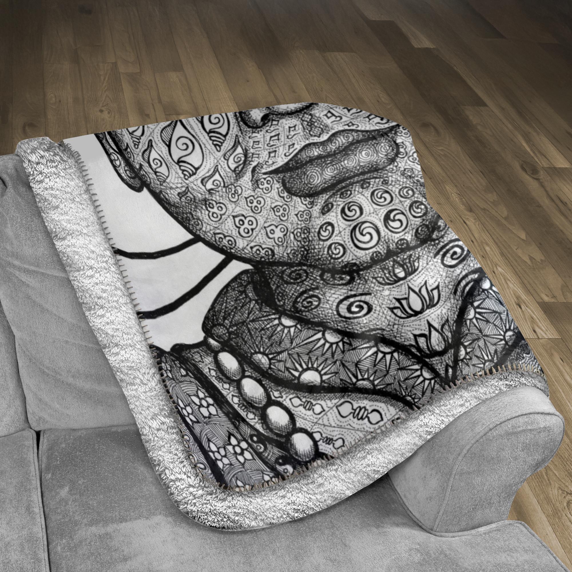 the-wisdom-keeper-of-initiative-awakening-black-white-fleece-sherpa-blanket – Wisdom Keepers