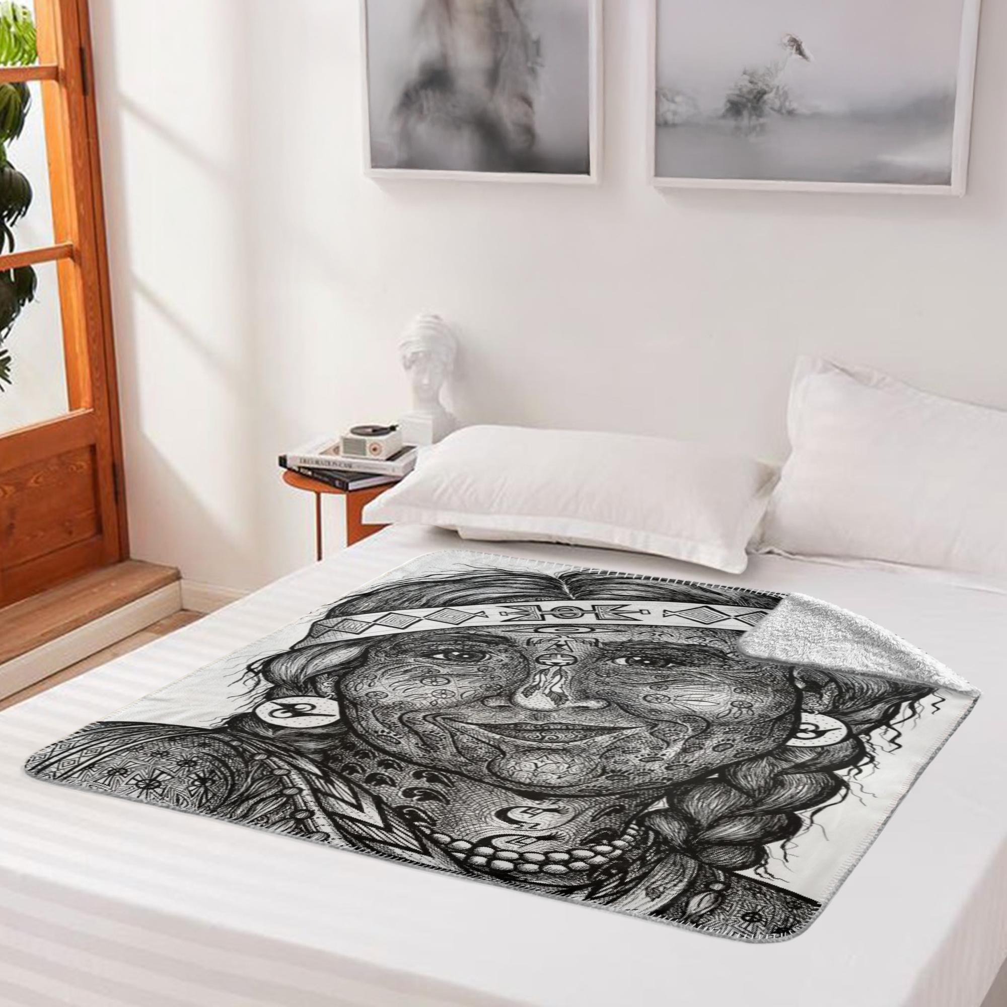 the-wisdom-keeper-of-altruism-black-white-fleece-sherpa-blanket – Wisdom Keepers