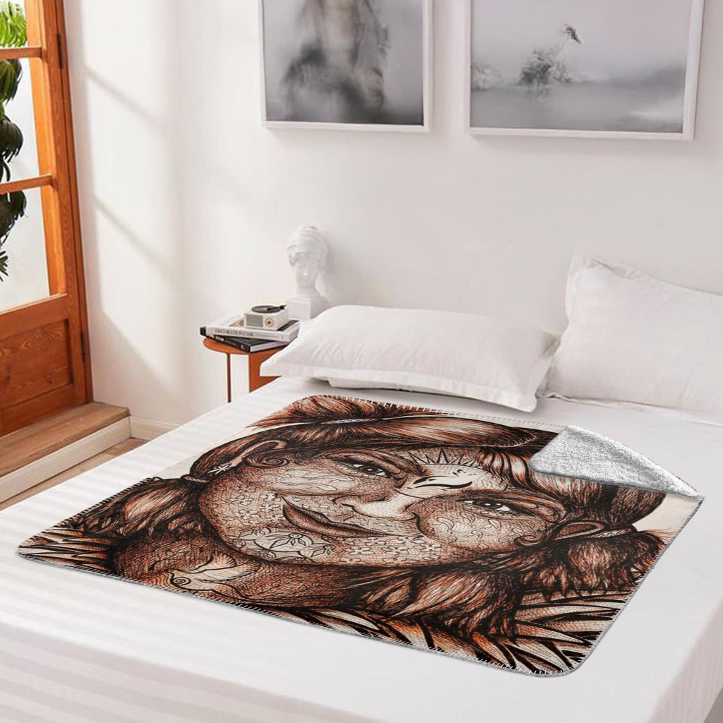 the-wisdom-keeper-of-idealism-brown-white-fleece-sherpa-blanket – Wisdom Keepers