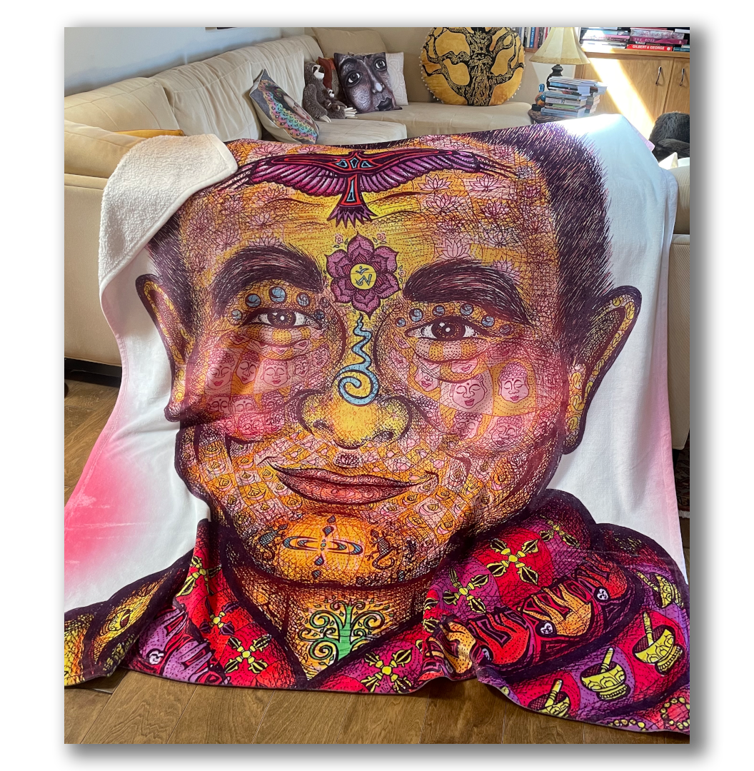 The Wisdom Keeper of Mindfulness (Full Color – Fleece Sherpa Blanket)