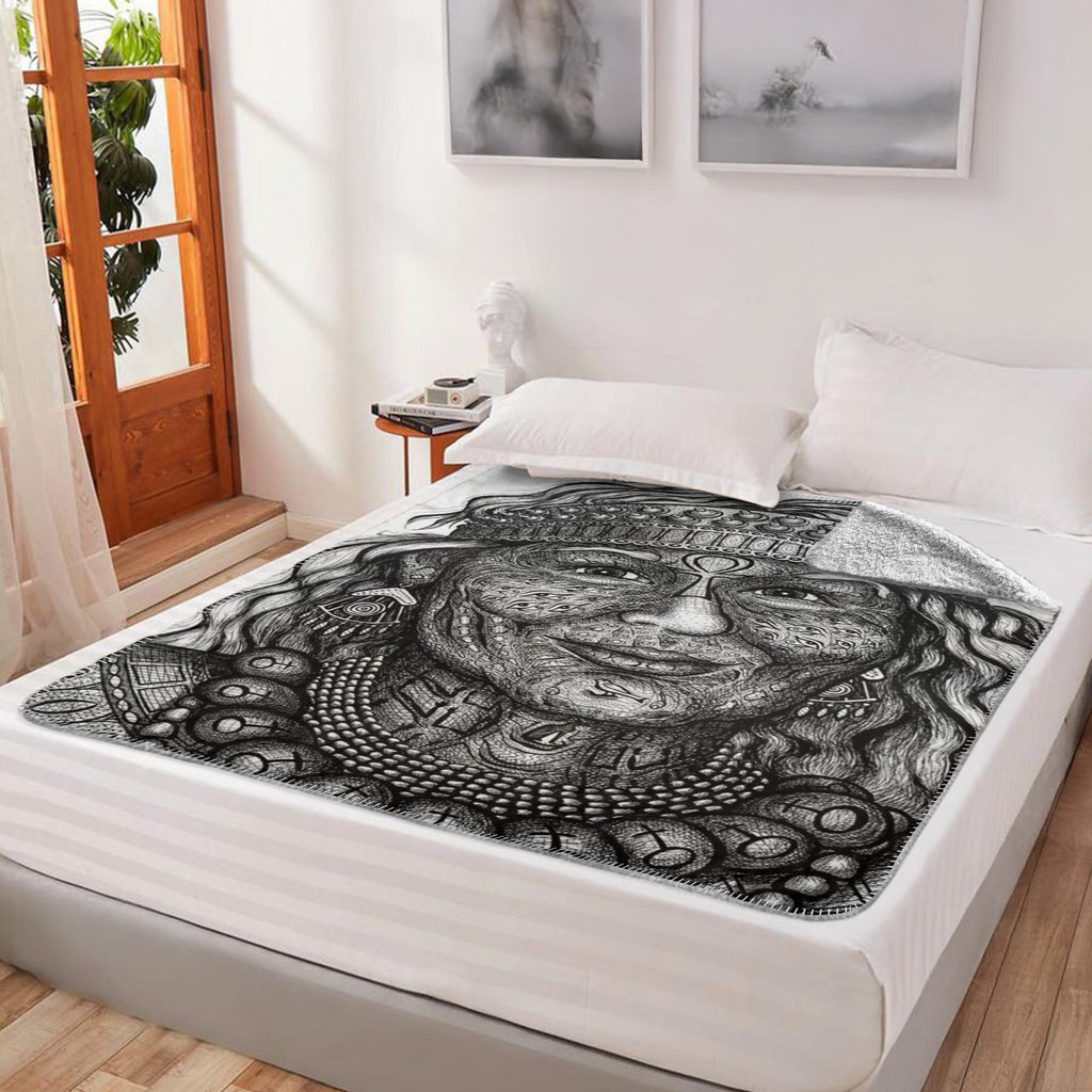 the-wisdom-keeper-of-anticipation-emanation-black-white-fleece-sherpa-blanket – Wisdom Keepers
