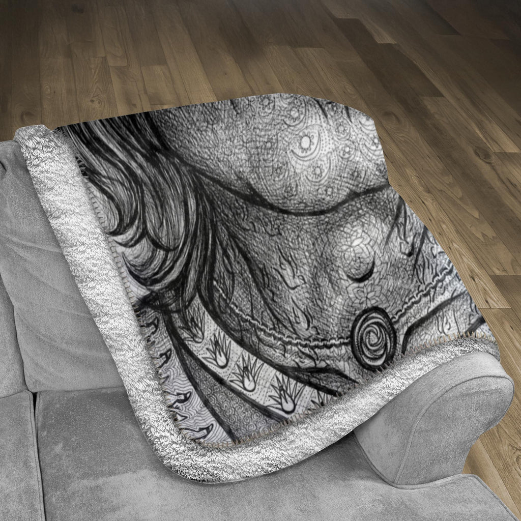 the-wisdom-keeper-of-equilibrium-harmony-black-white-fleece-sherpa-blanket – Wisdom Keepers