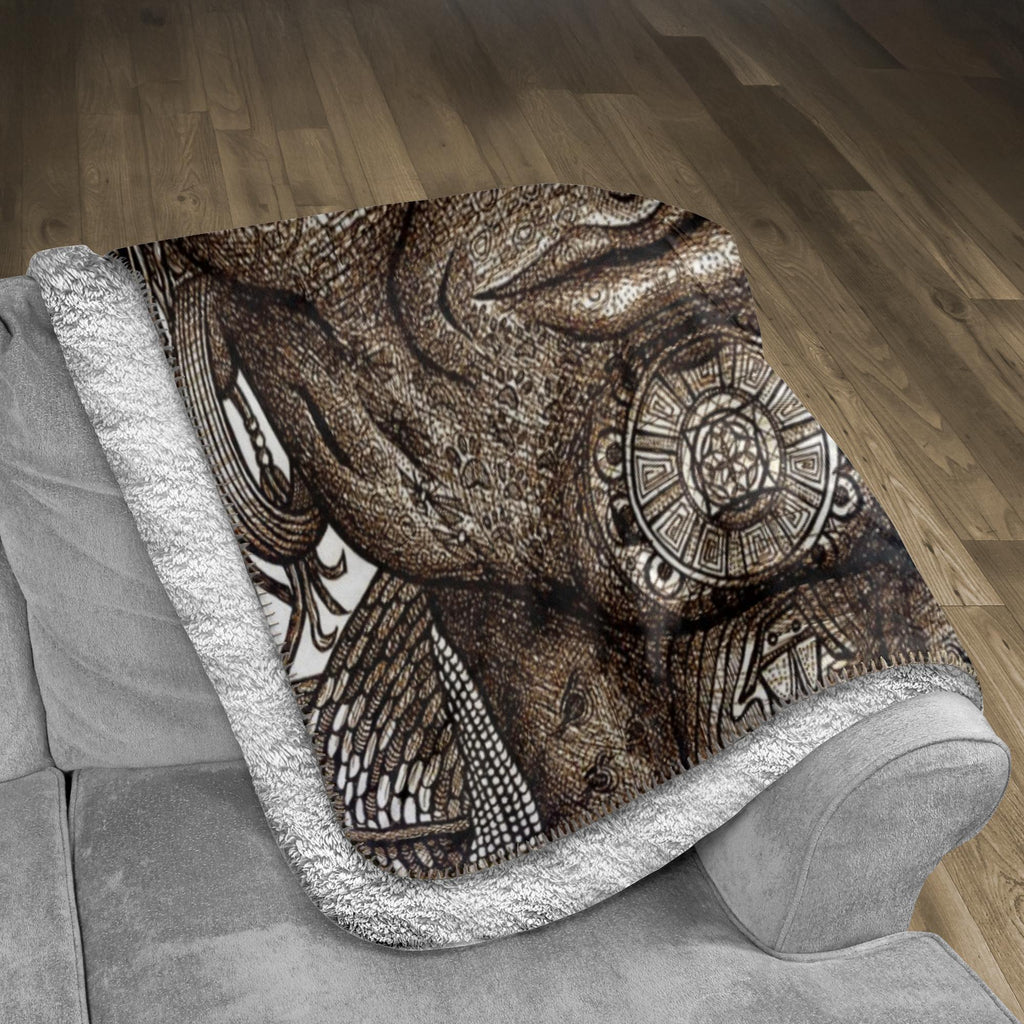 the-wisdom-keeper-of-resolve-brown-white-fleece-sherpa-blanket – Wisdom Keepers