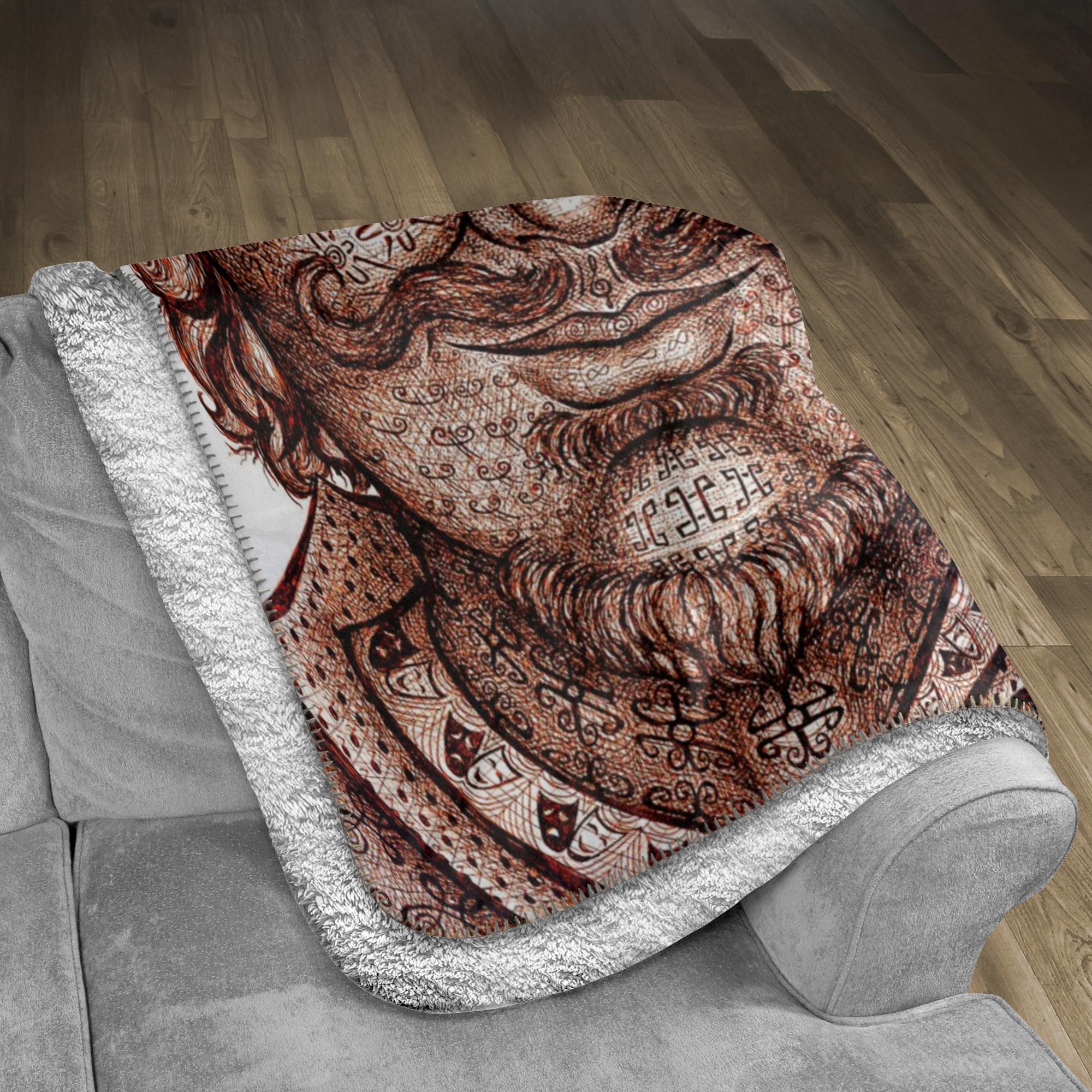the-wisdom-keeper-of-artfulness-brown-white-fleece-sherpa-blanket – Wisdom Keepers