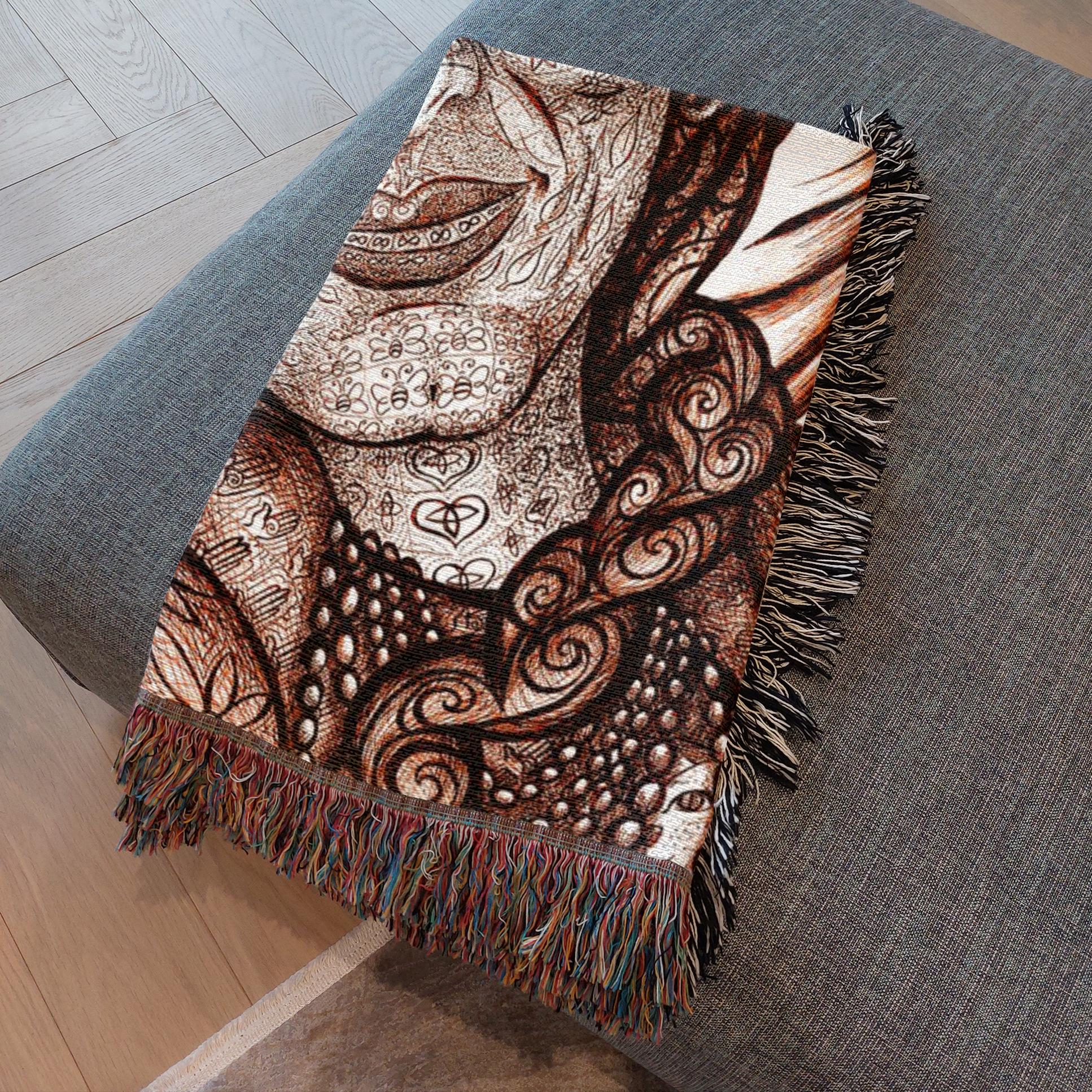the-wisdom-keeper-of-peaceful-revolution-brown-white-woven-blanket – Wisdom Keepers