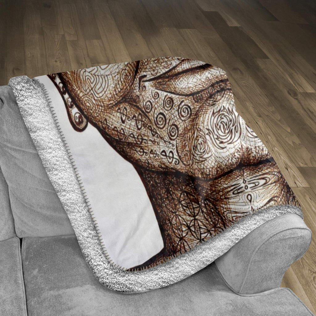 the-wisdom-keeper-of-non-attachment-celebration-brown-white-fleece-sherpa-blanket – Wisdom Keepers