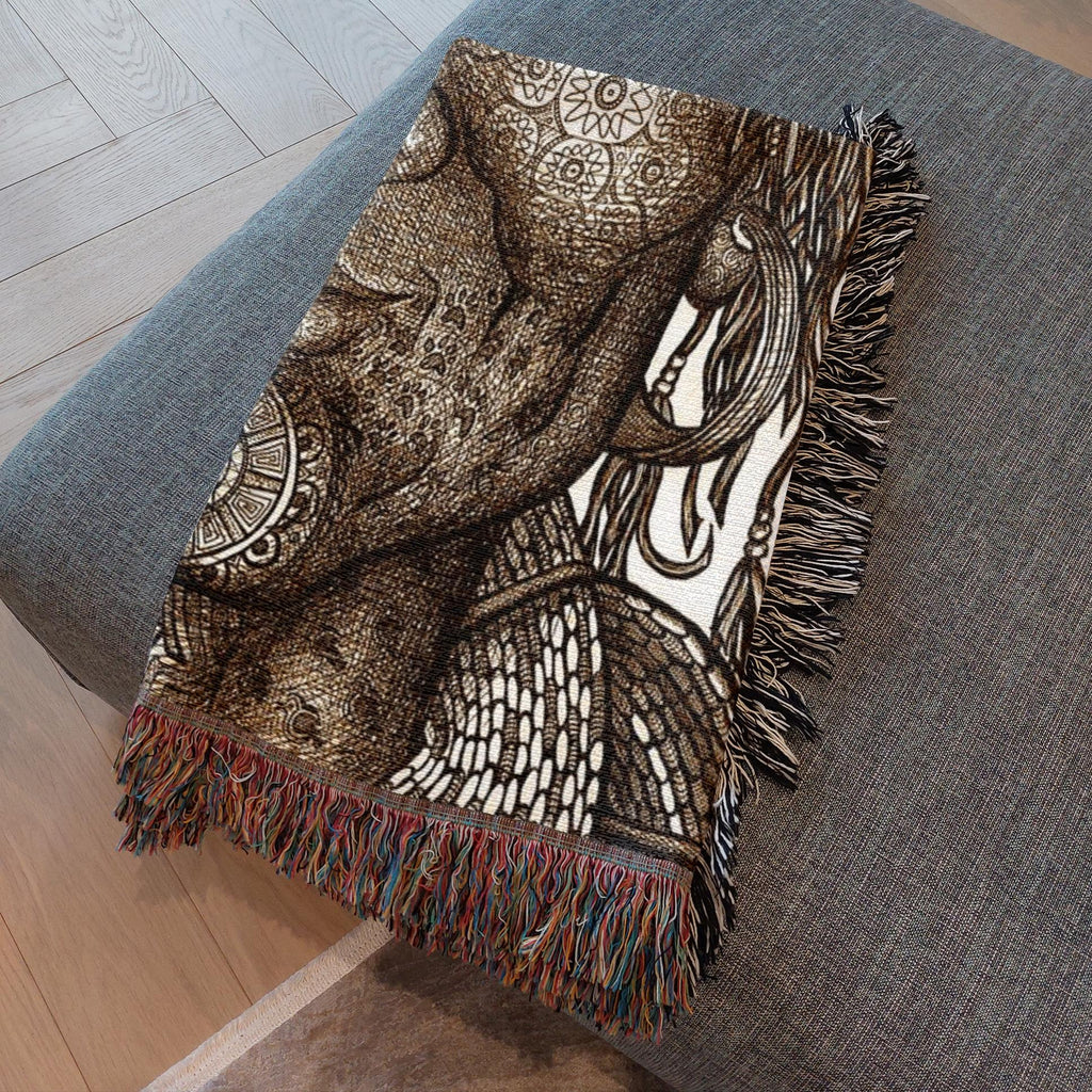 the-wisdom-keeper-of-resolve-brown-white-woven-blanket – Wisdom Keepers
