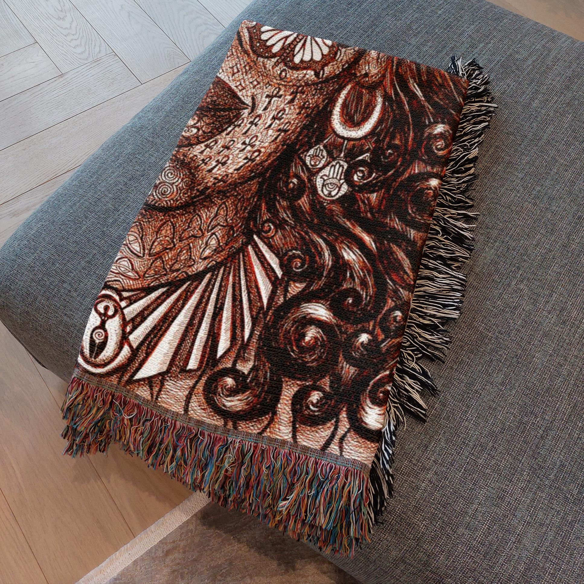 the-wisdom-keeper-of-determination-brown-white-woven-blanket – Wisdom Keepers