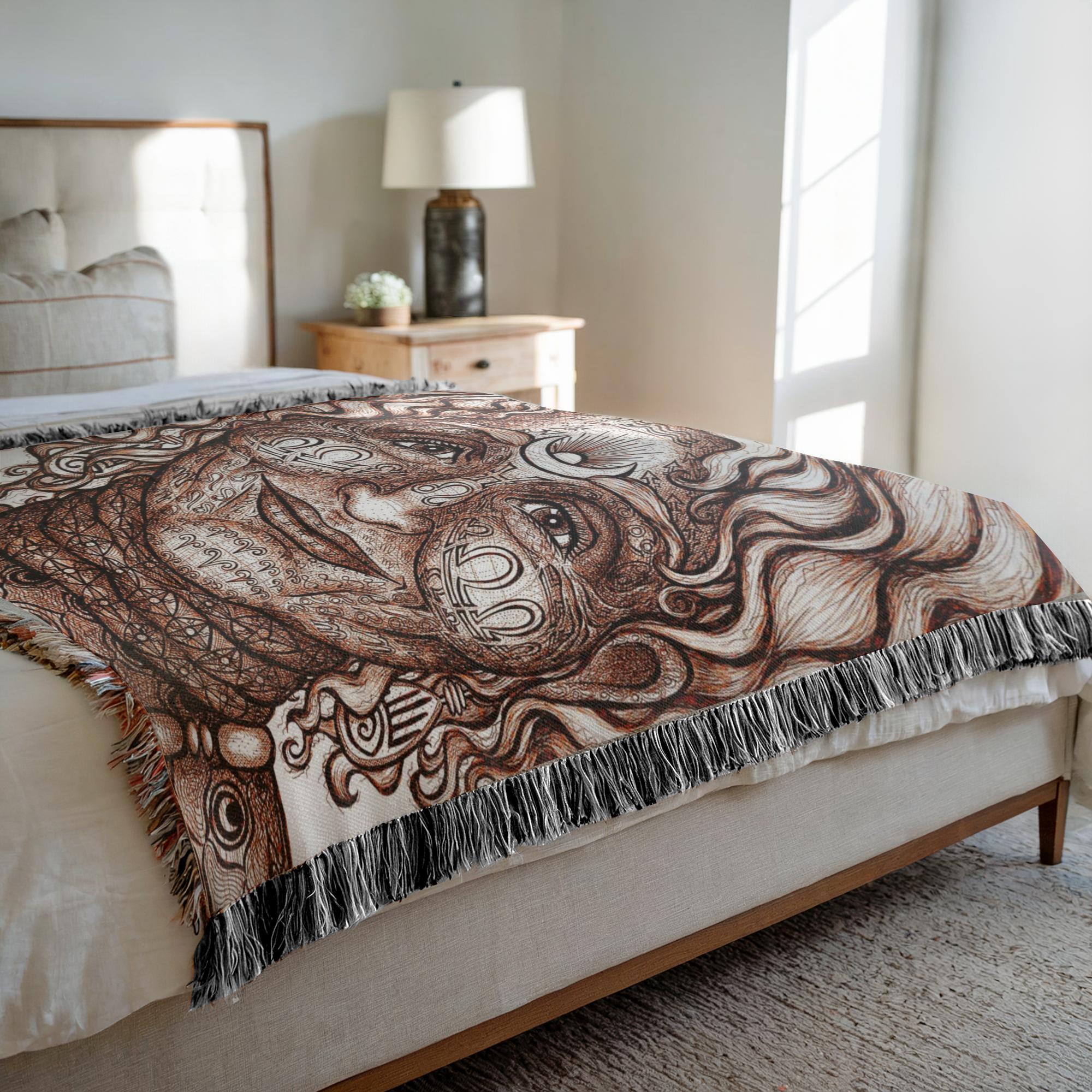 the-wisdom-keeper-of-intuition-brown-white-woven-blanket – Wisdom Keepers